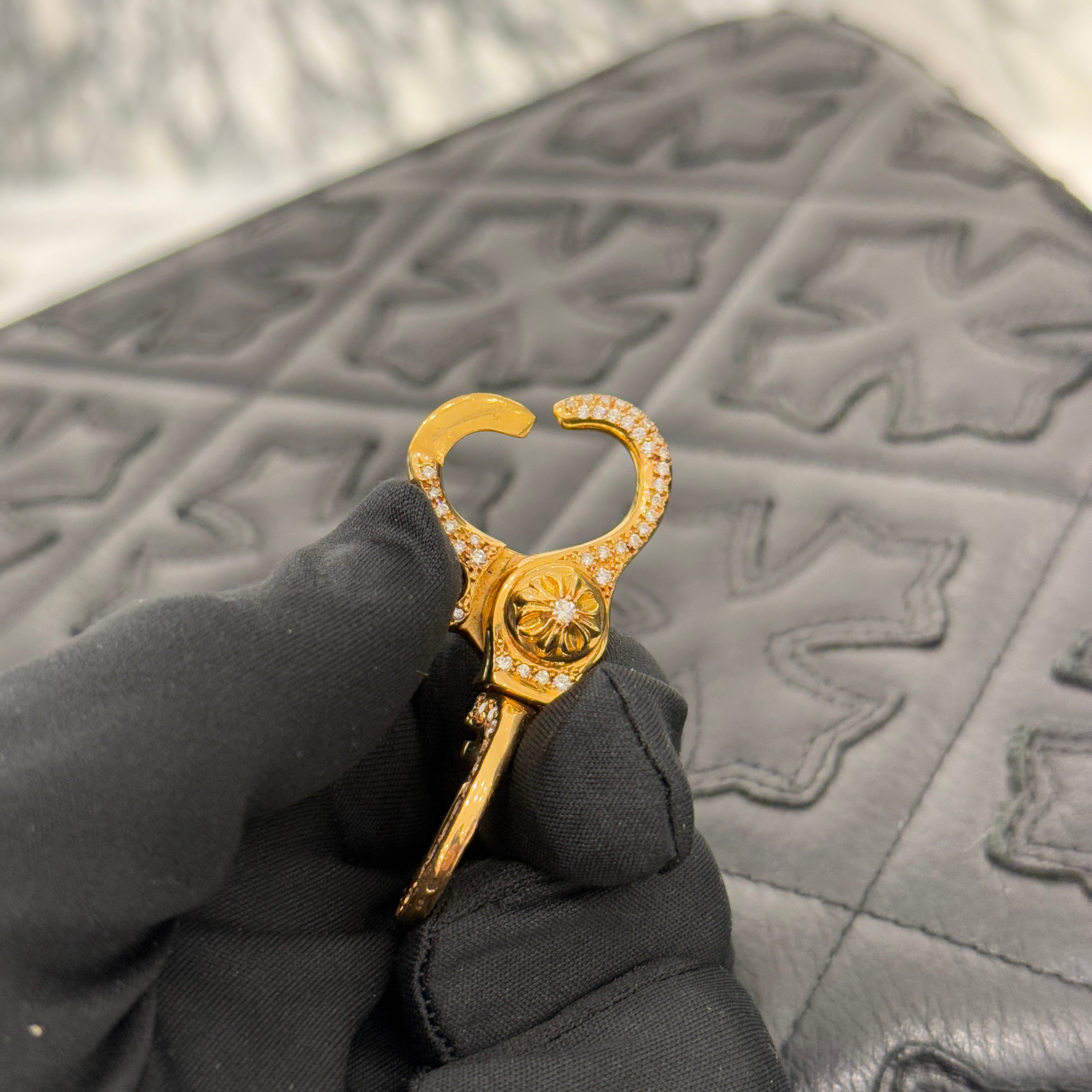 CHROME HEARTS 22K Clip Swivel Pave Diamond Gold Wallet Chain クロムハーツ クリップスイベル パヴェダイヤ ゴールド ウォレットチェーン