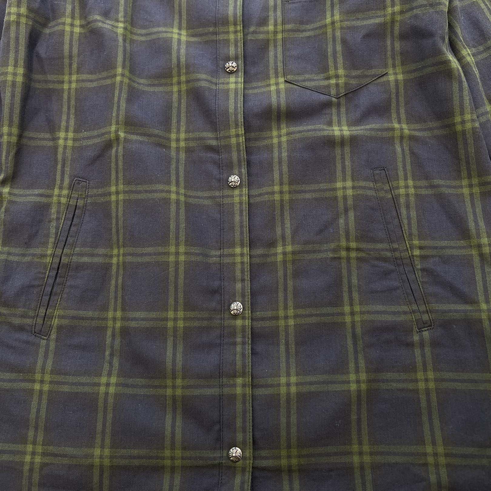 CHROME HEARTS Loose Ends Cross Patch Flannel Check Shirt Size M クロムハーツ ルーズエンド クロスパッチ フランネルチェックシャツ サイズM