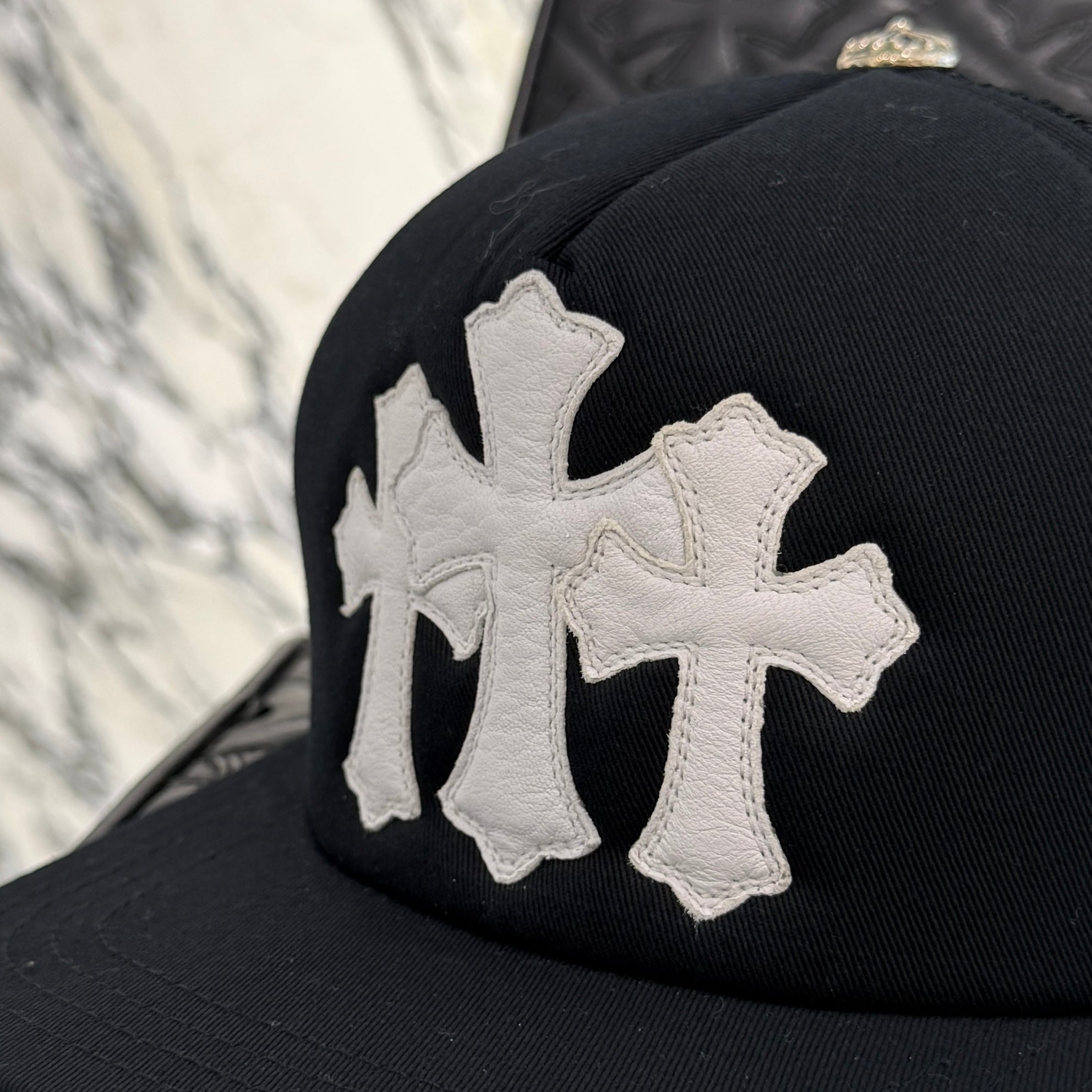 CHROME HEARTS Triple Cross Patch Trucker Cap ONE SIZE（53-60
