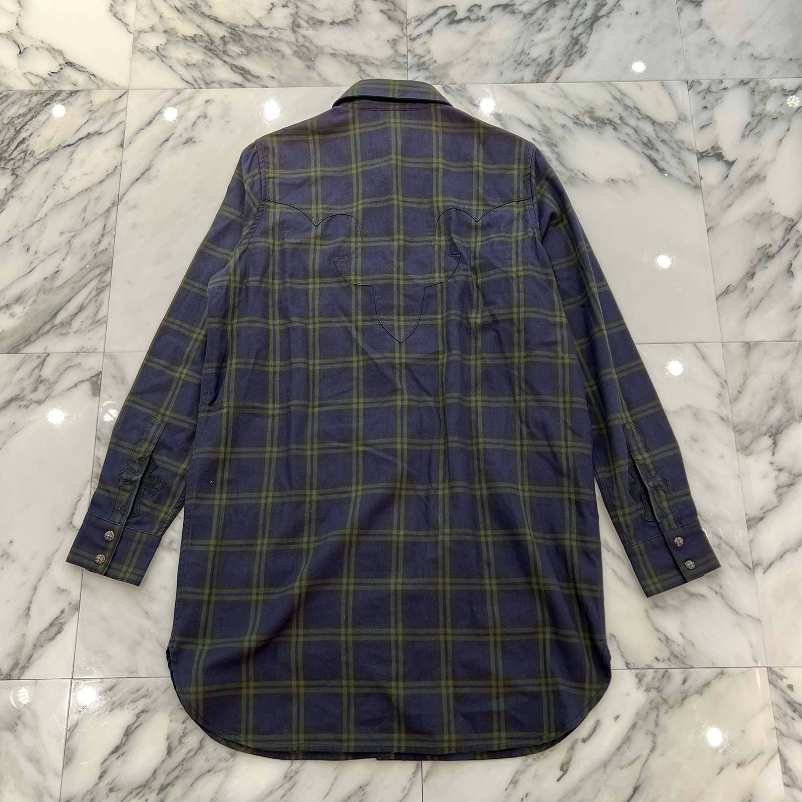CHROME HEARTS Loose Ends Cross Patch Flannel Check Shirt Size M クロムハーツ ルーズエンド クロスパッチ フランネルチェックシャツ サイズM