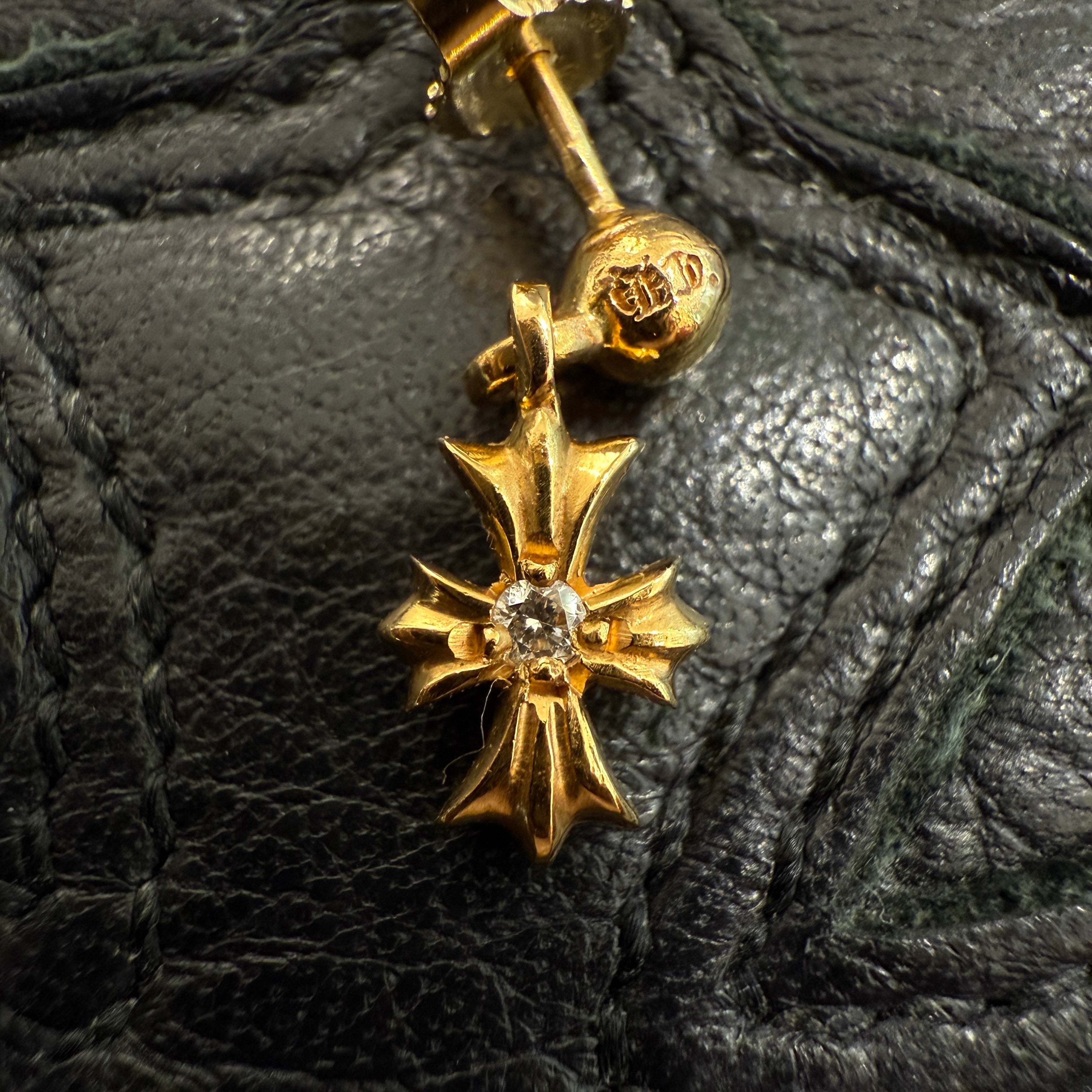 CHROME HEARTS 22K TINY E CH PLUS Earring 1 Diamond クロムハーツ