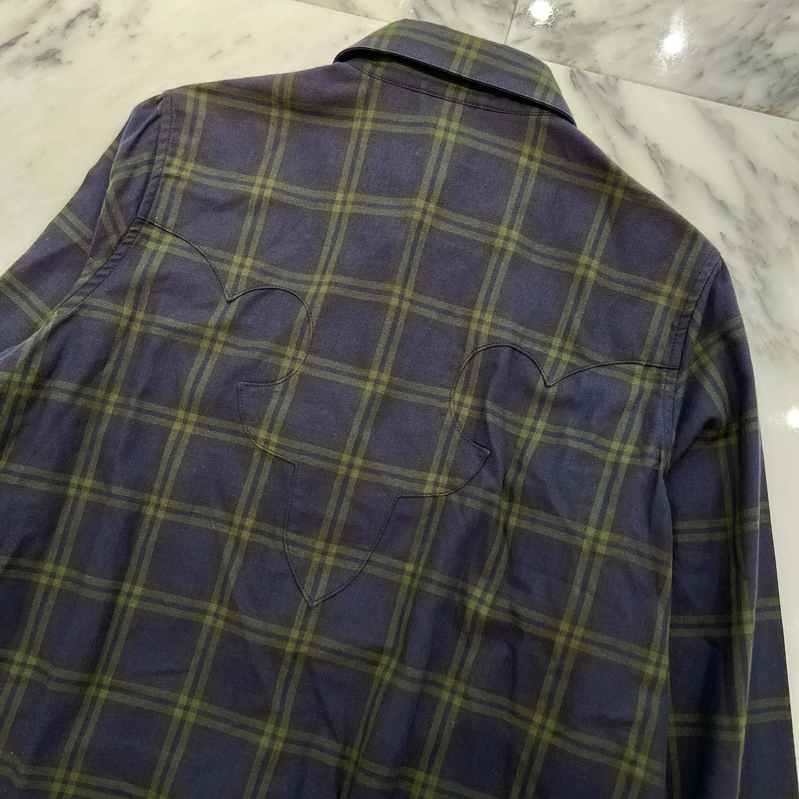 CHROME HEARTS Loose Ends Cross Patch Flannel Check Shirt Size M クロムハーツ ルーズエンド クロスパッチ フランネルチェックシャツ サイズM