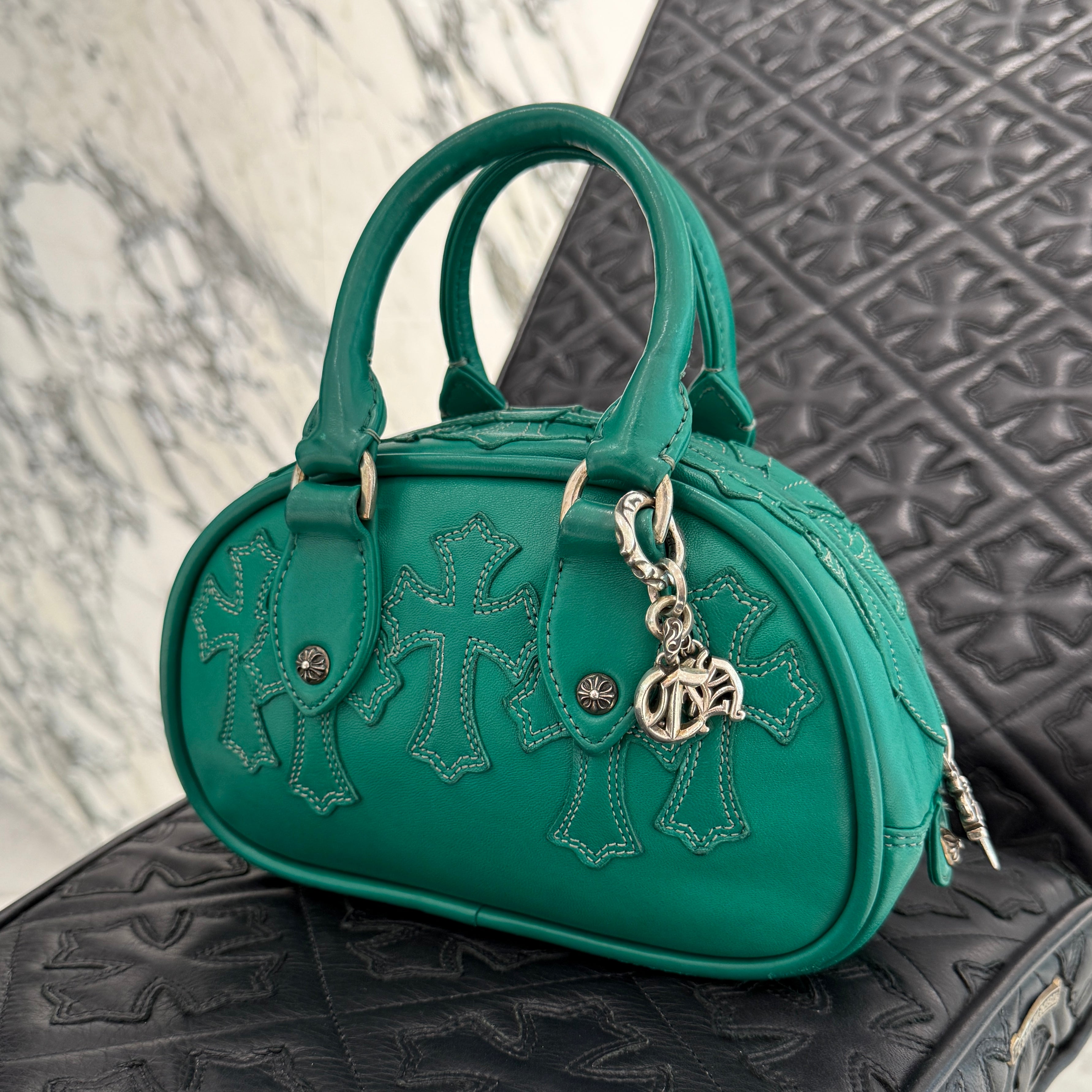 CHROME HEARTS Tiny GYM Cemetery Cross Patch Hand Bag クロムハーツ