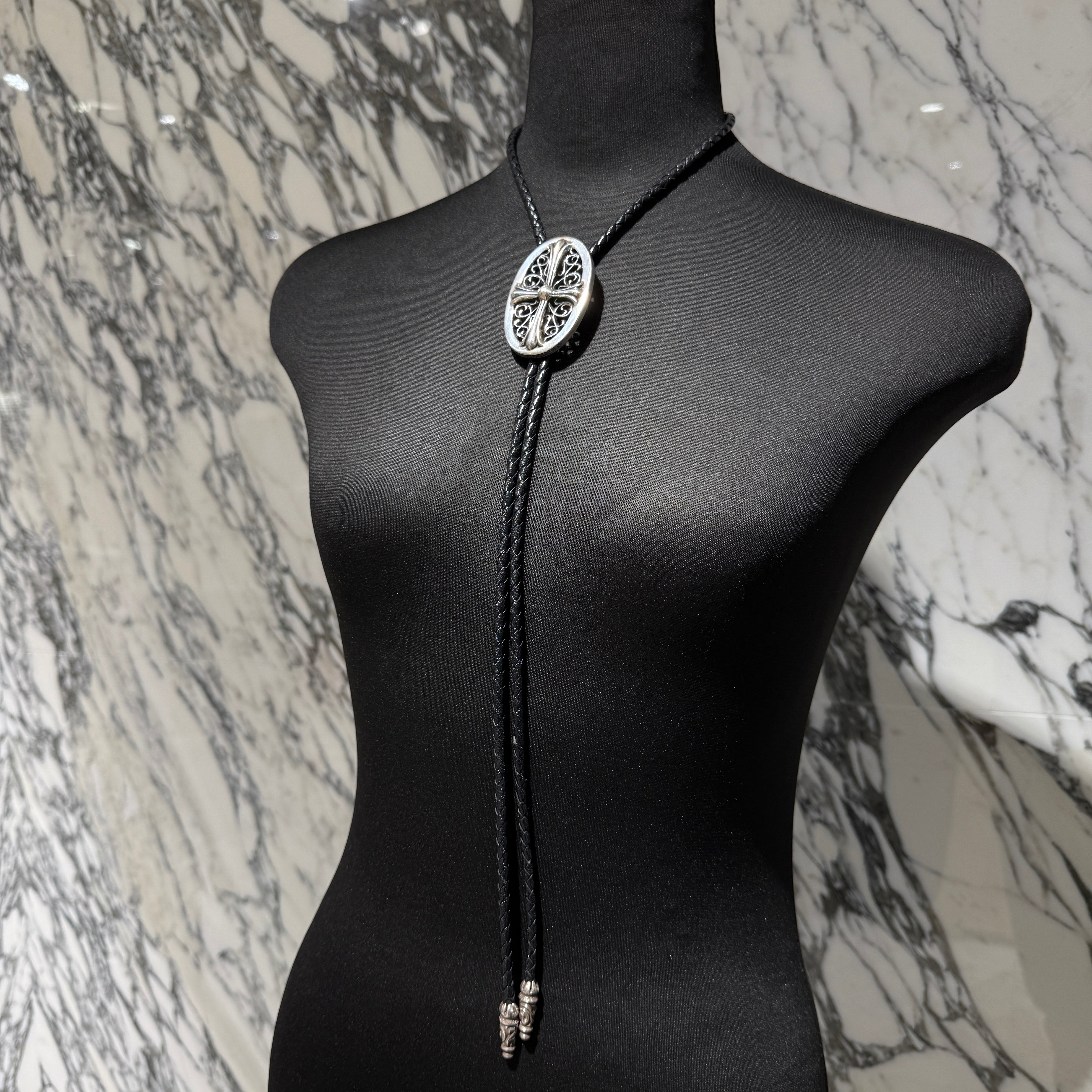 CHROME HEARTS Classic Oval Cross Loop Tie クロムハーツ クラシックオーバルクロス ループタイ