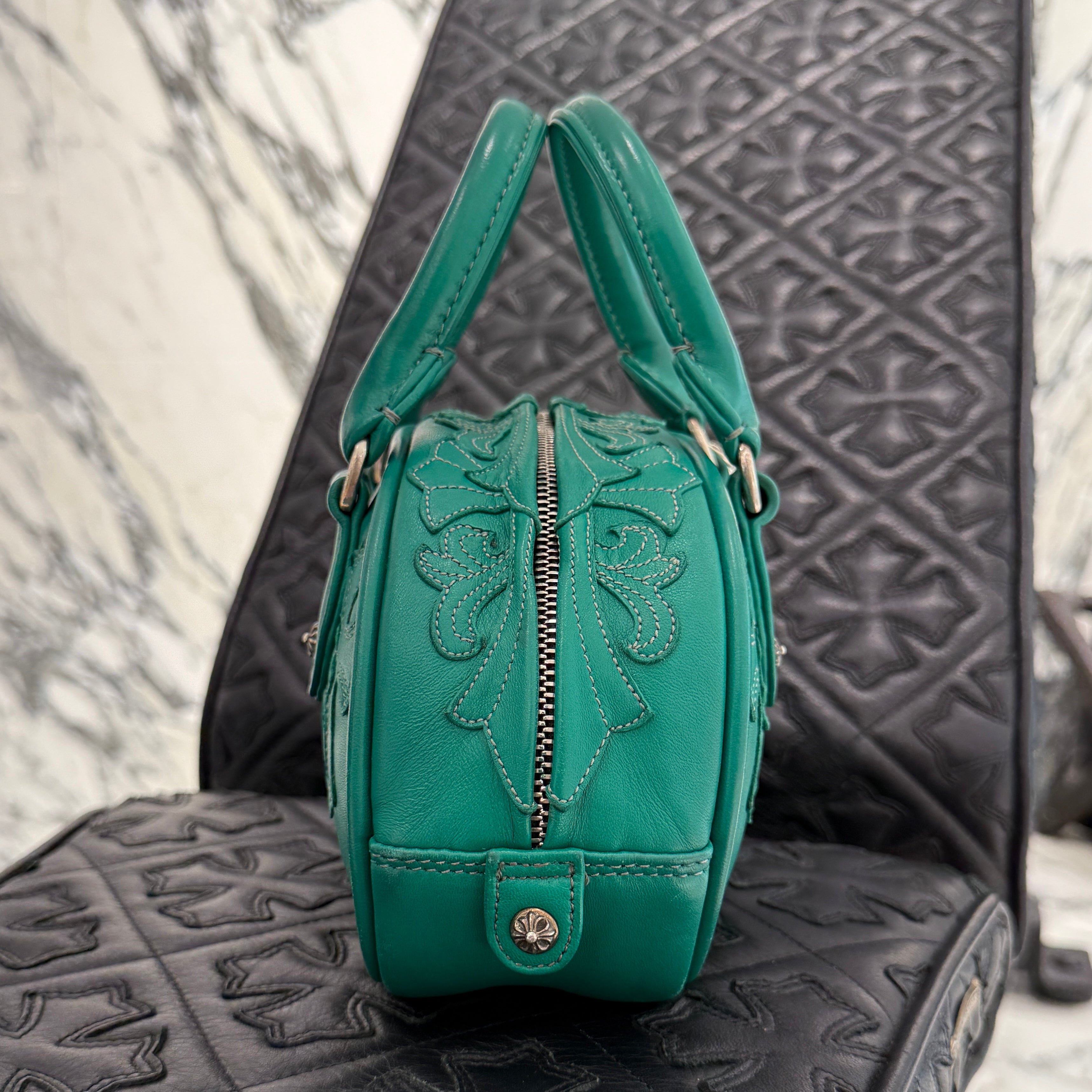 CHROME HEARTS Tiny GYM Cemetery Cross Patch Hand Bag クロムハーツ タイニージム セメタリークロスパッチ ハンドバッグ