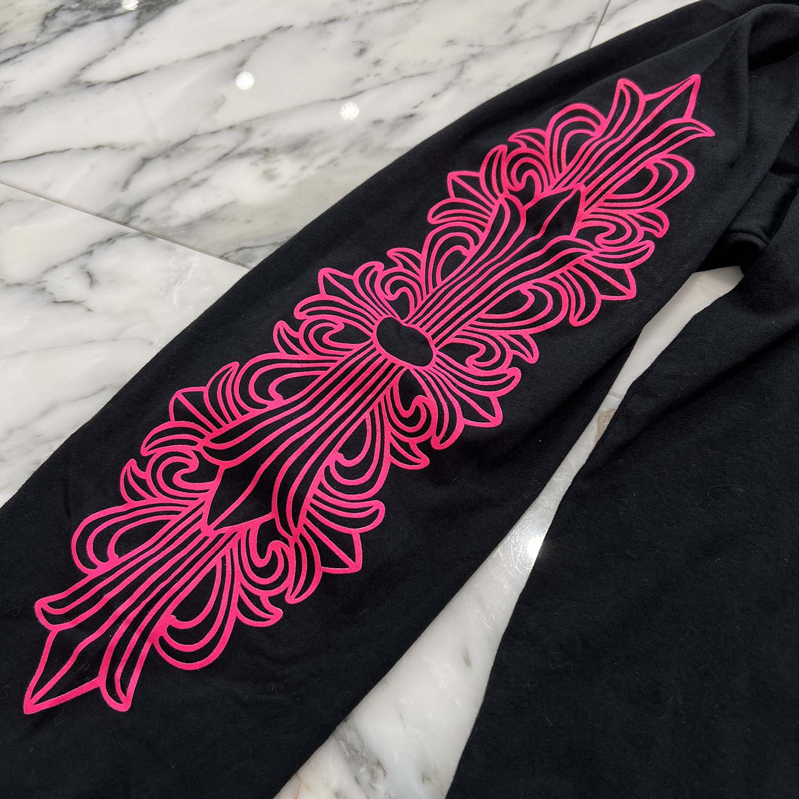 CHROME HEARTS 2025SS Floral Cross Horseshoe Long Sleeve Tee Size XXL クロムハーツ フローラルクロス ホースシュー ロングスリーブTシャツ サイズXXL