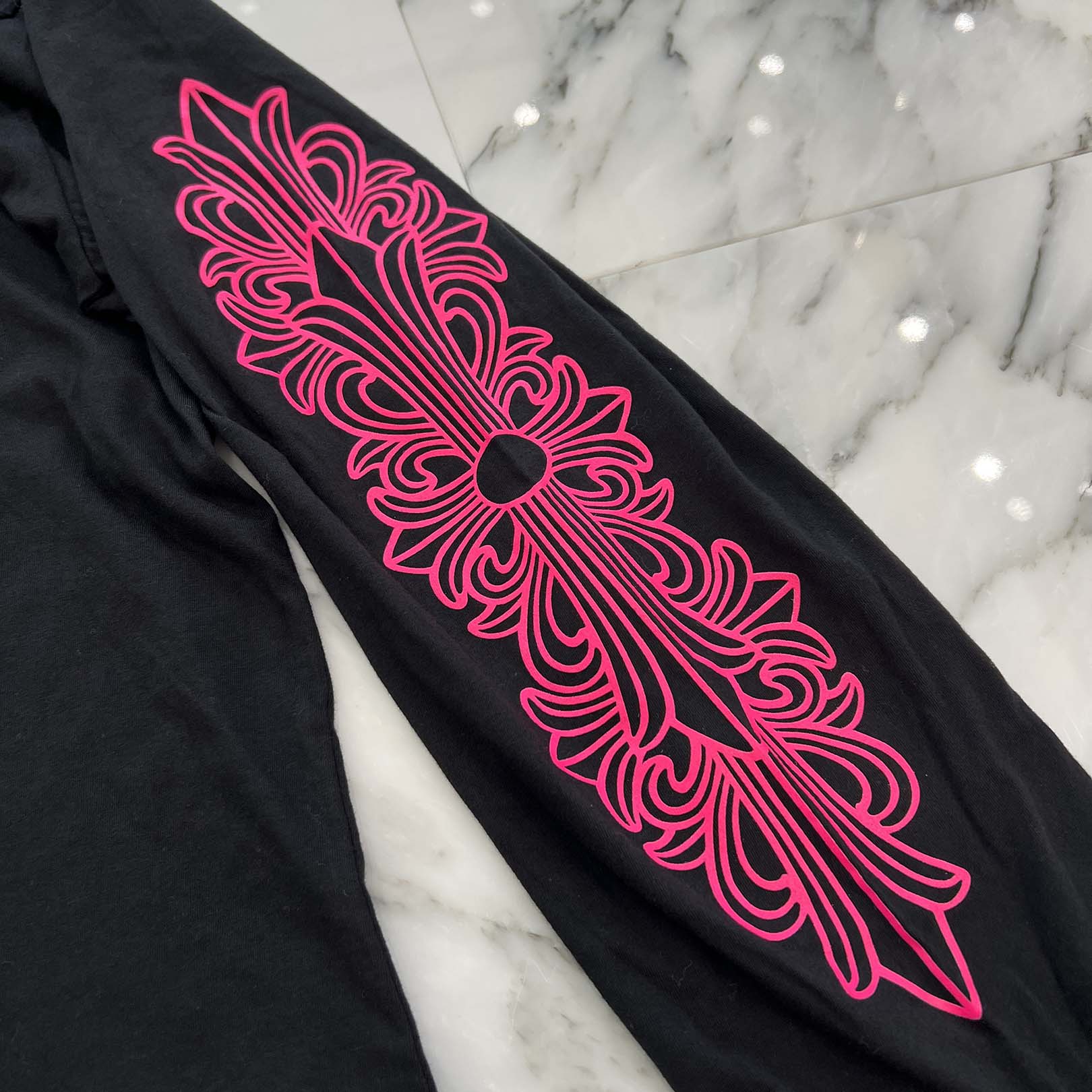 CHROME HEARTS 2025SS Floral Cross Horseshoe Long Sleeve Tee Size XXL クロムハーツ フローラルクロス ホースシュー ロングスリーブTシャツ サイズXXL