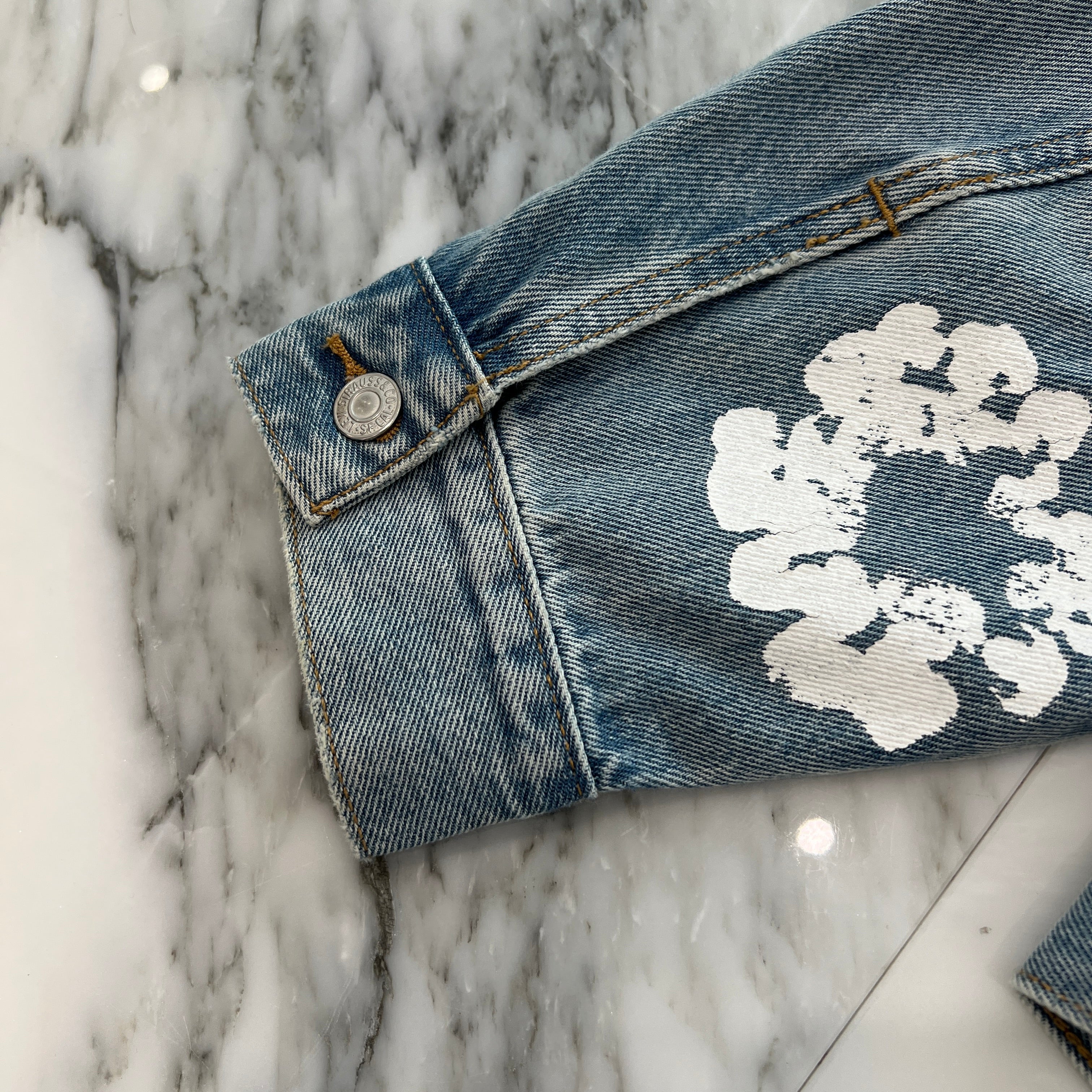 DENIM TEARS × Levi's Cotton Wreath Jeans Denim Jacket CA00342 WPL423 Size L デニムティアーズ × リーバイス コットンリースデニムジャケット サイズL