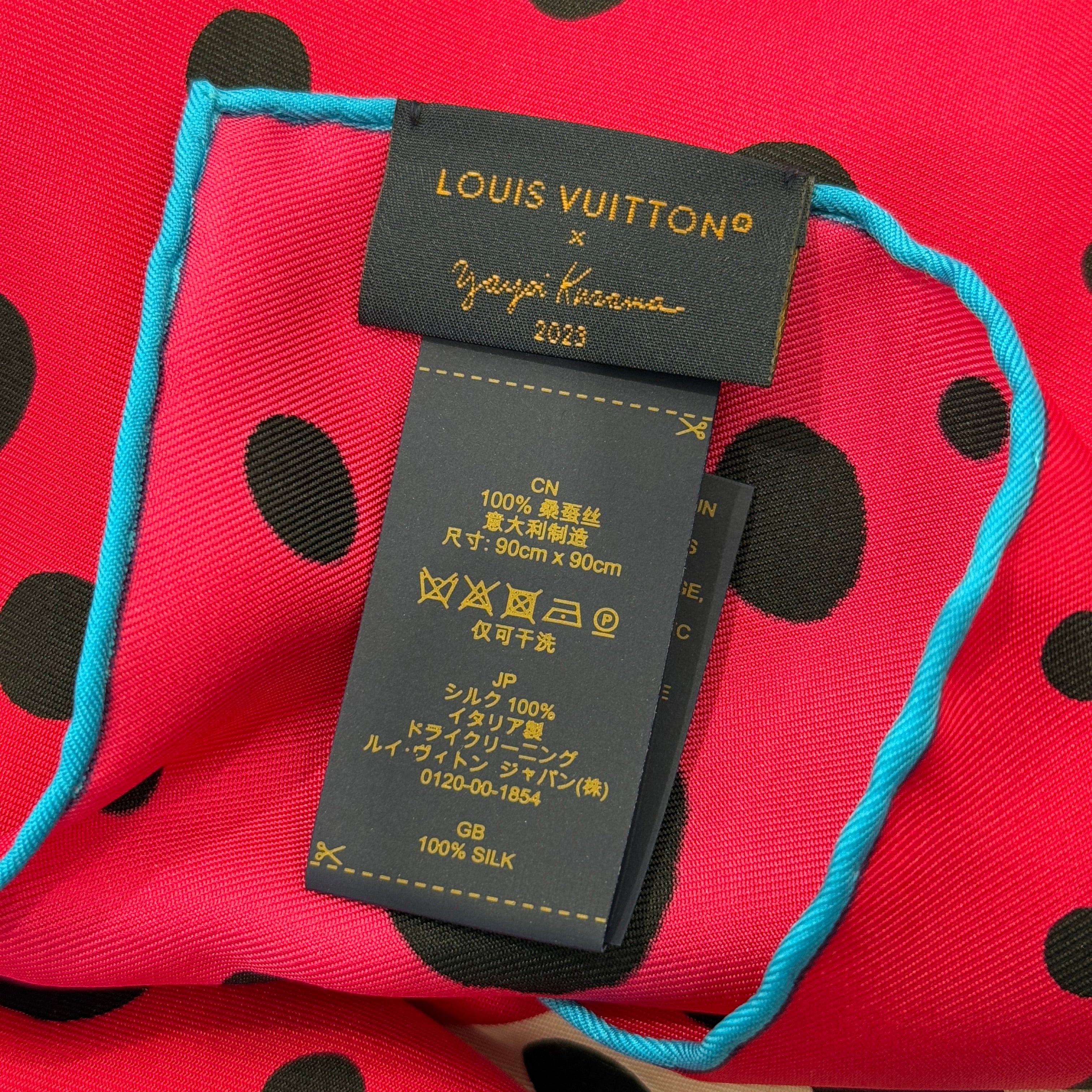 LOUIS VUITTON×草間彌生 2023SS Kare90 Pumpkin Pink Scarf Silk M78394 ルイヴィトン×草間彌生 カレ90・パンプキン ピンク スカーフ