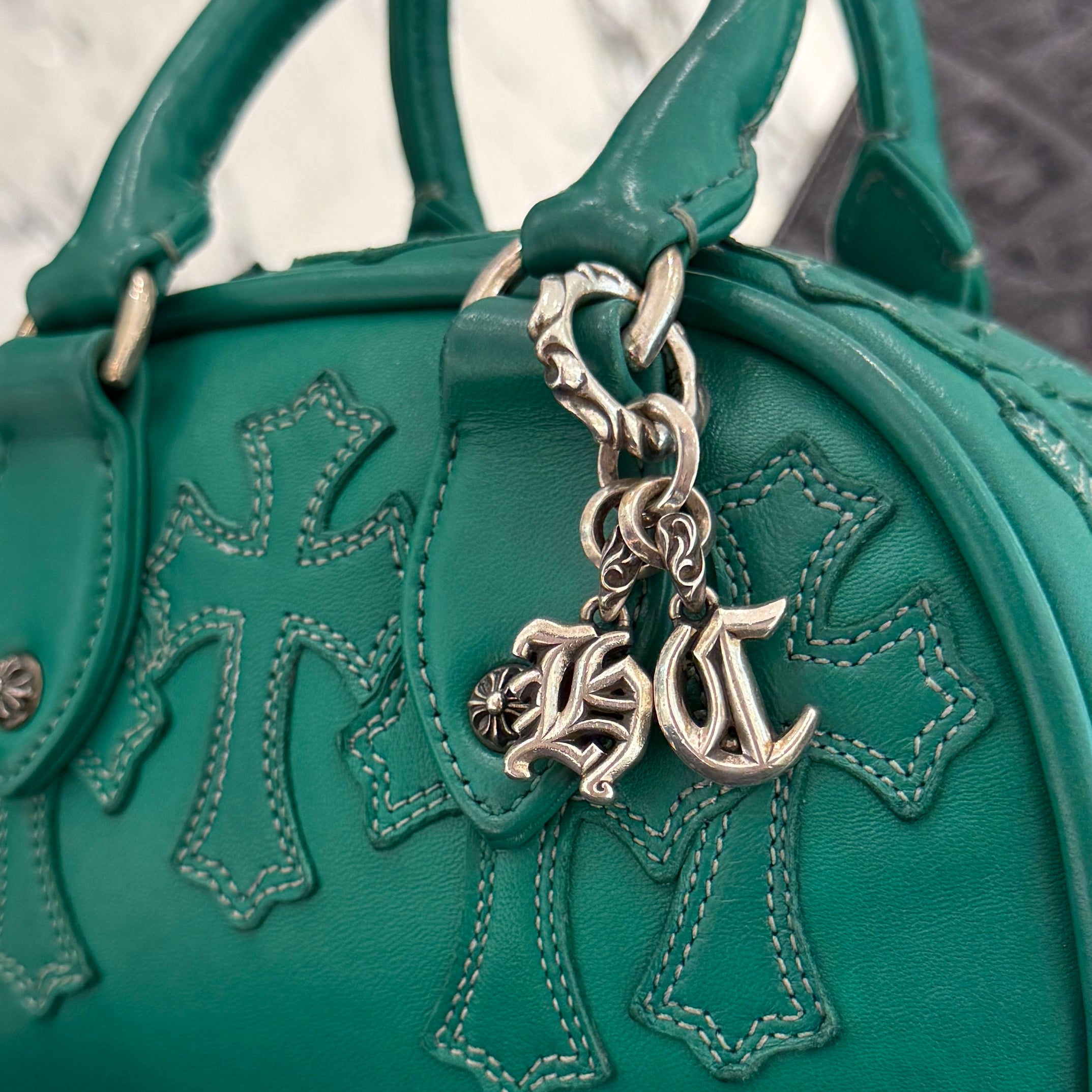 CHROME HEARTS Tiny GYM Cemetery Cross Patch Hand Bag クロムハーツ タイニージム セメタリークロスパッチ ハンドバッグ