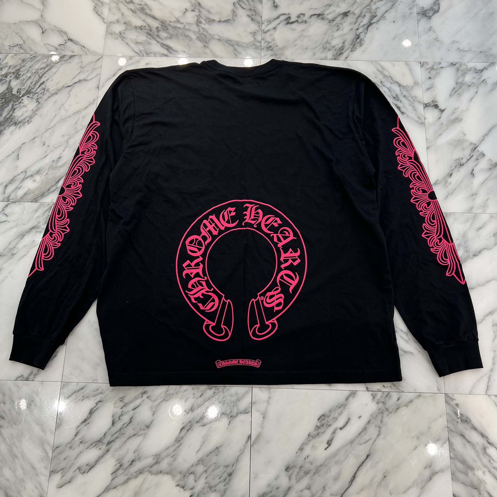 CHROME HEARTS 2025SS Floral Cross Horseshoe Long Sleeve Tee Size
