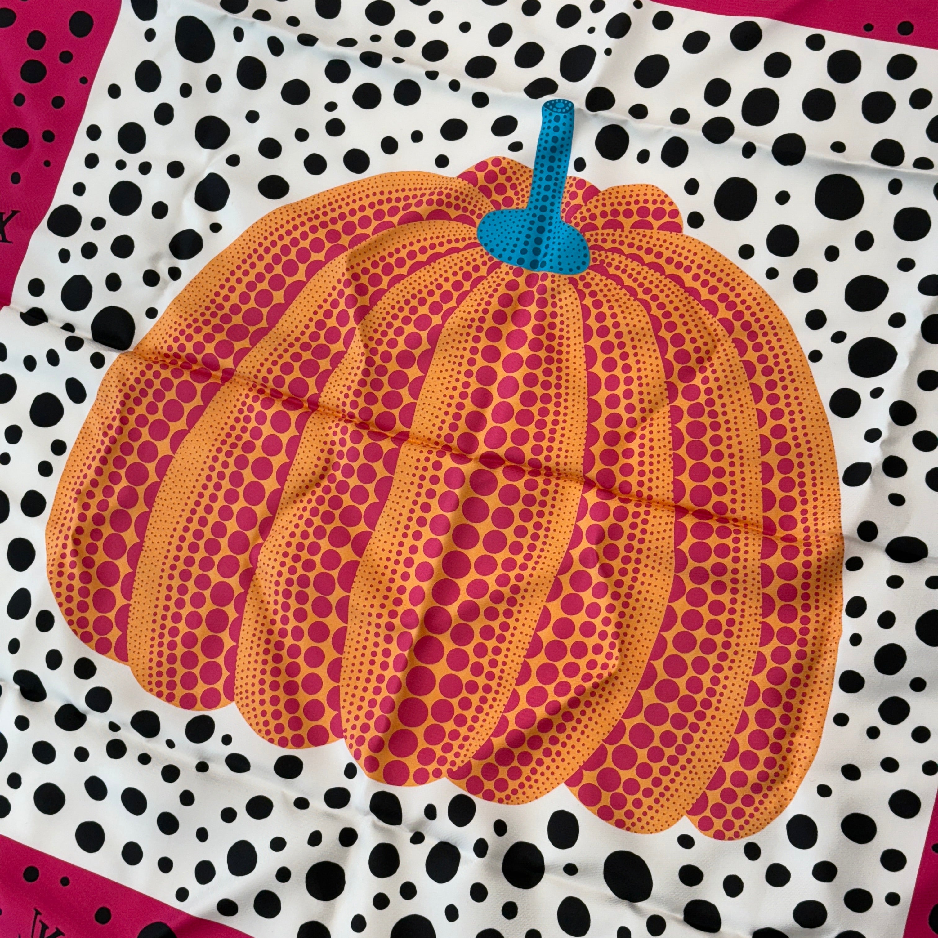 LOUIS VUITTON×草間彌生 2023SS Kare90 Pumpkin Pink Scarf Silk M78394 ルイヴィトン×草間彌生 カレ90・パンプキン ピンク スカーフ