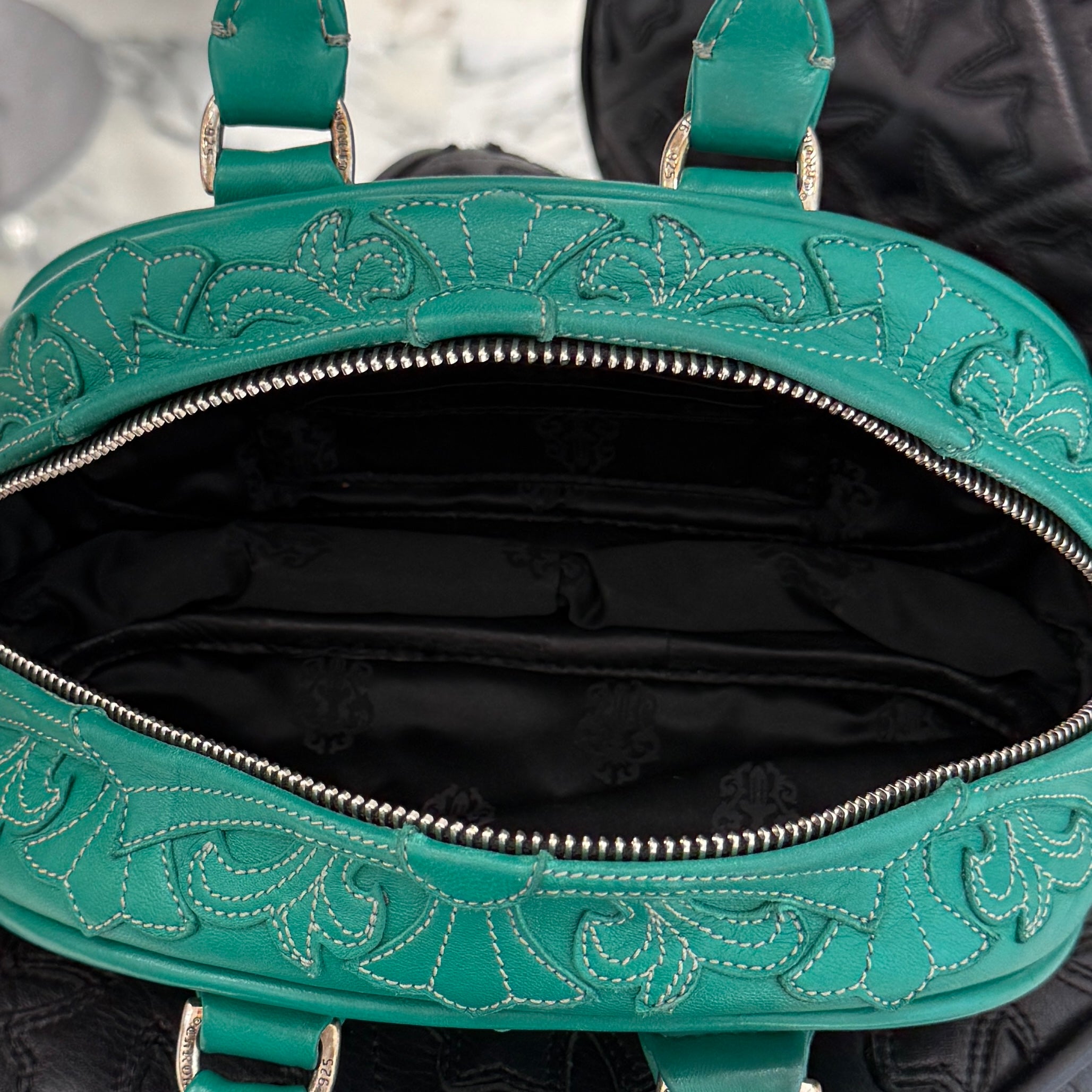 CHROME HEARTS Tiny GYM Cemetery Cross Patch Hand Bag クロムハーツ タイニージム セメタリークロスパッチ ハンドバッグ