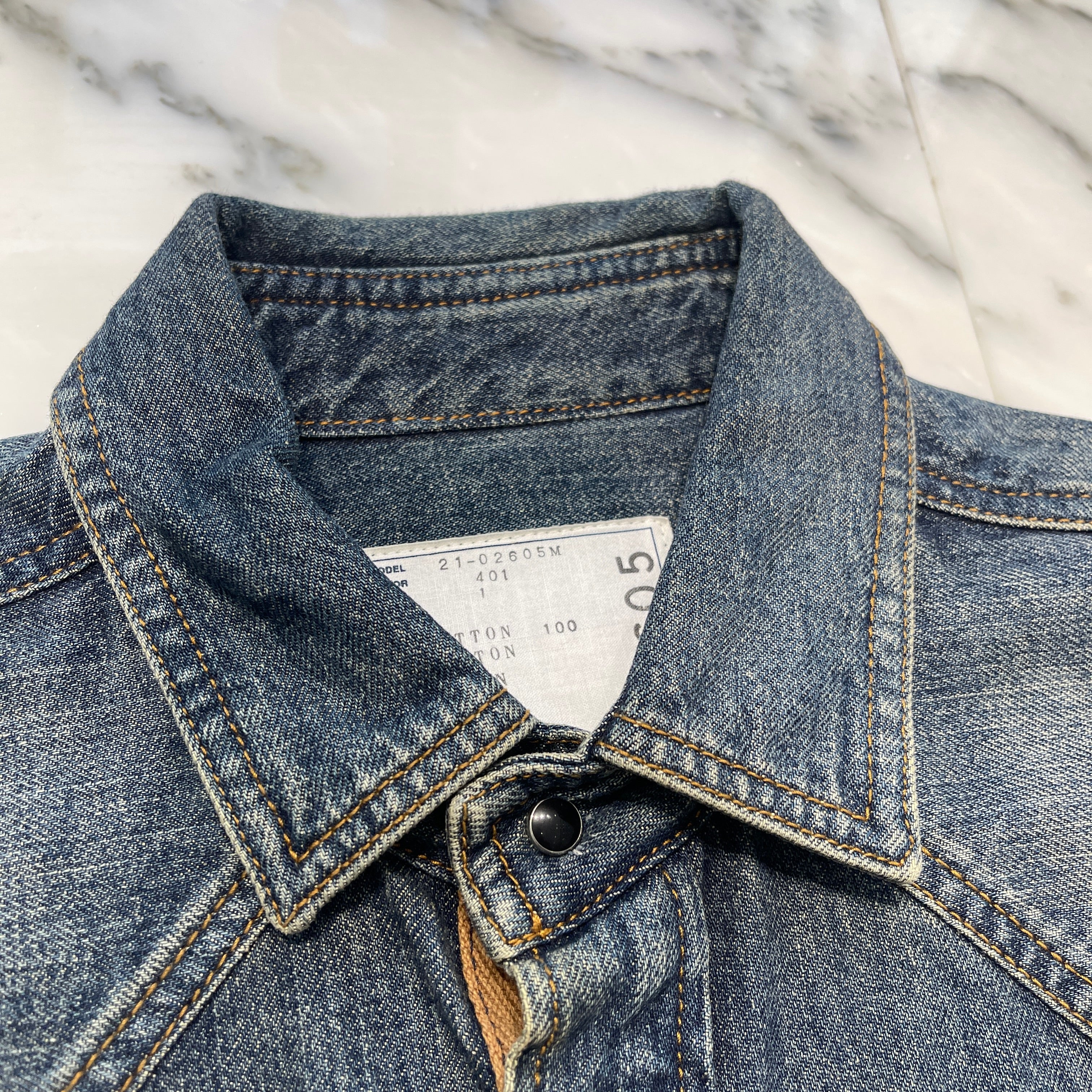 sacai 2022SS Reconstructed Denim Shirt 21-02605M Size 1 サカイ 再構築デニムシャツ サイズ1