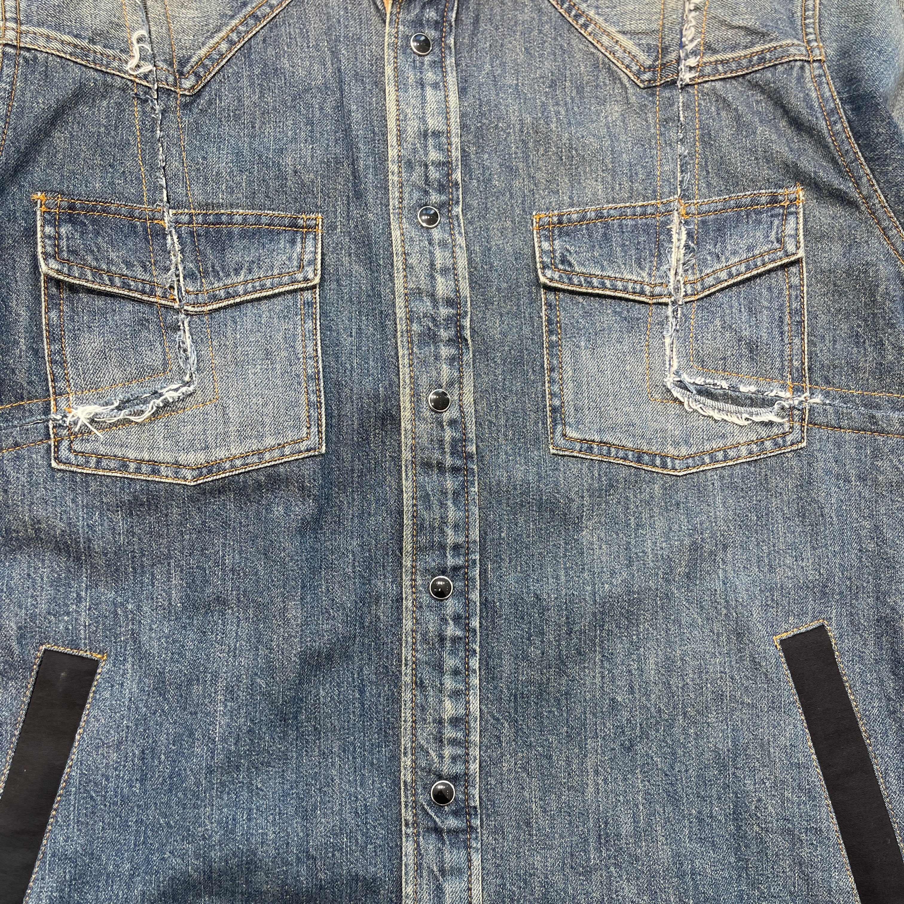 sacai 2022SS Reconstructed Denim Shirt 21-02605M Size 1 サカイ 再構築デニムシャツ サイズ1