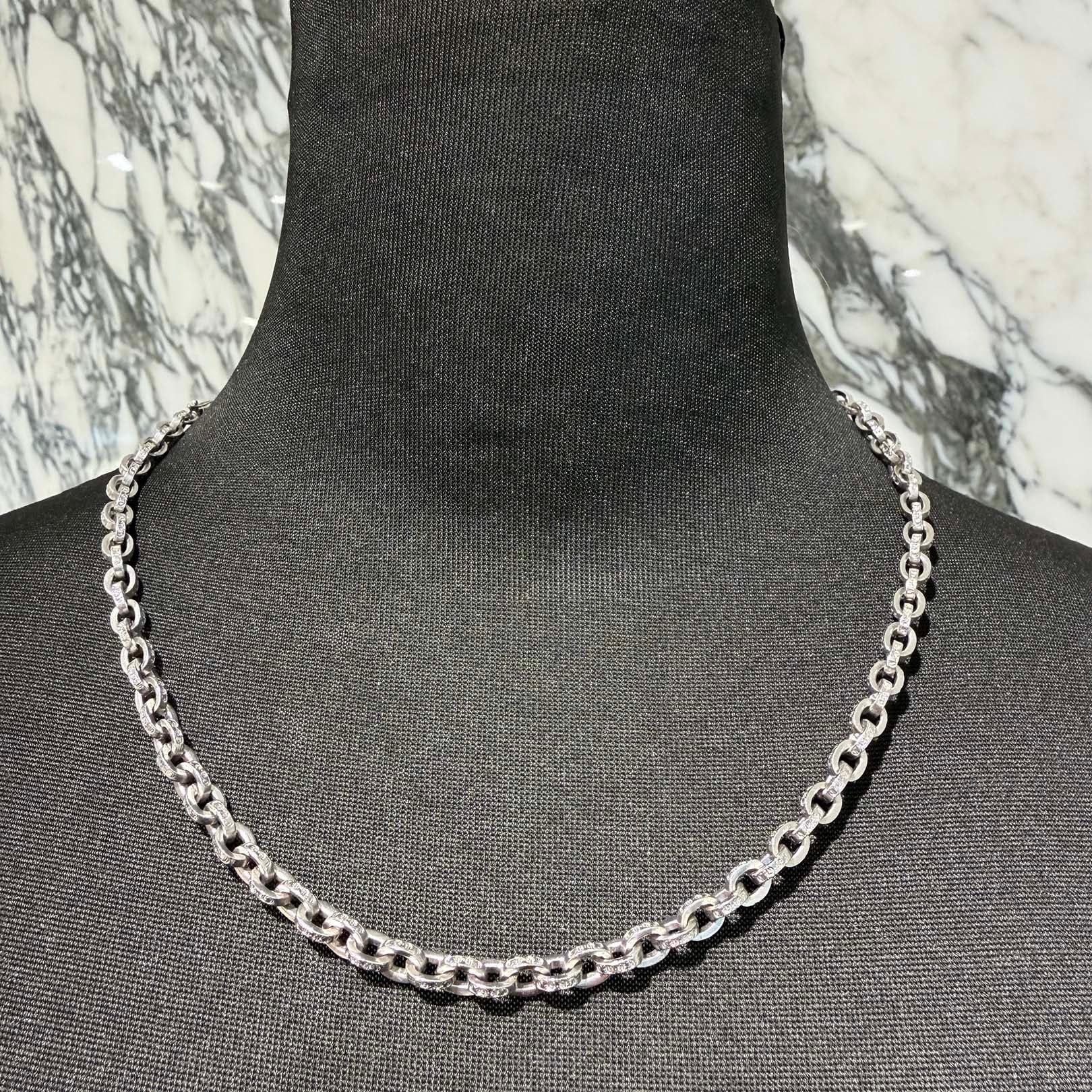 CHROME HEARTS 18K WG Paper Chain Necklace Size 18 Inch クロムハーツ 18K ホワイトゴールド ペーパーチェーン ネックレス サイズ18インチ