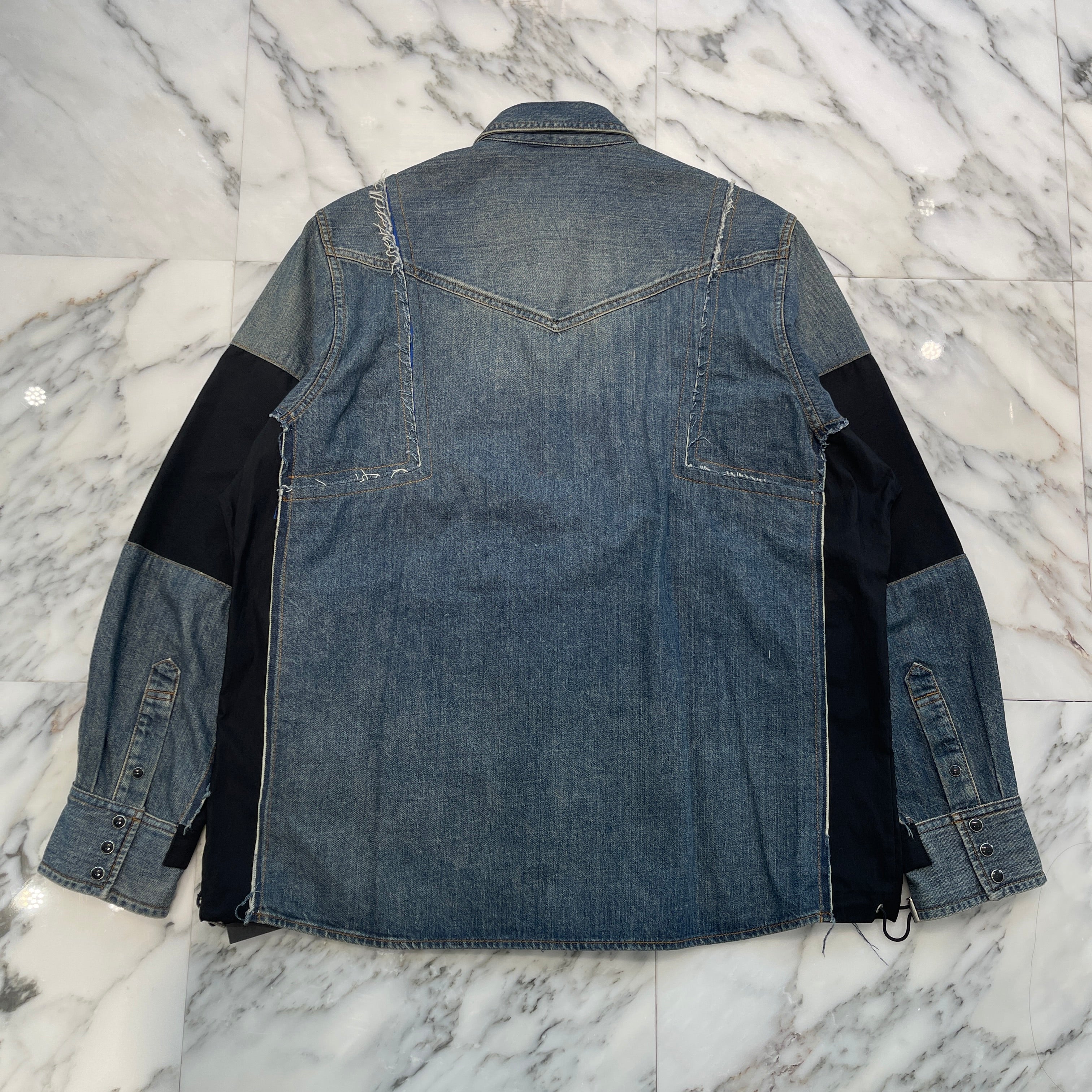 sacai 2022SS Reconstructed Denim Shirt 21-02605M Size 1 サカイ 再構築デニムシャツ サイズ1