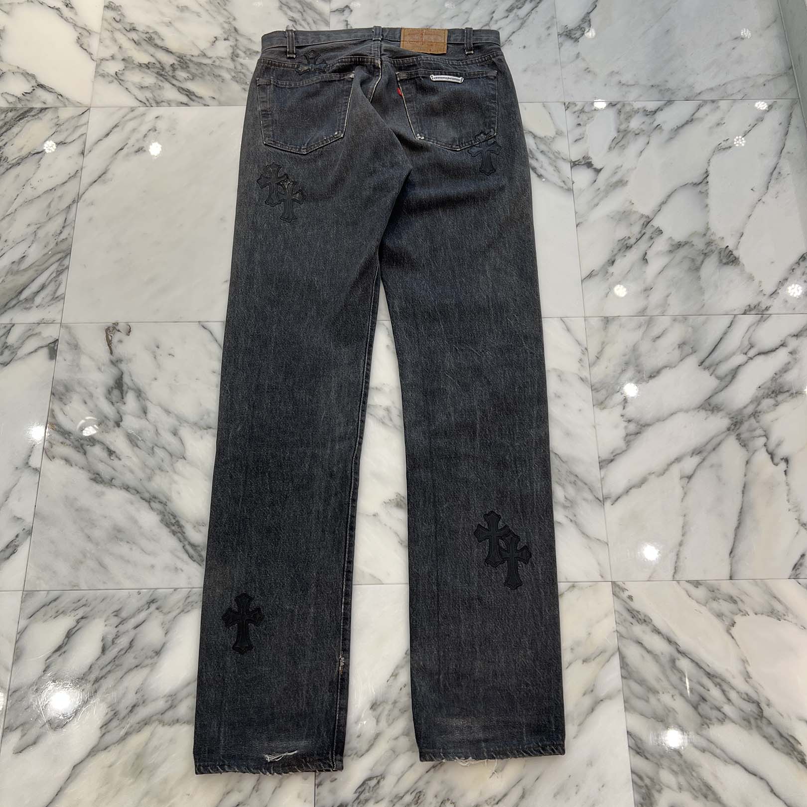 CHROME HEARTS × Levi's VNTG Cross Leather Patch Denim Pants Size 30 クロムハーツ × リーバイス ヴィンテージ クロスレザーパッチ デニムパンツ サイズ30
