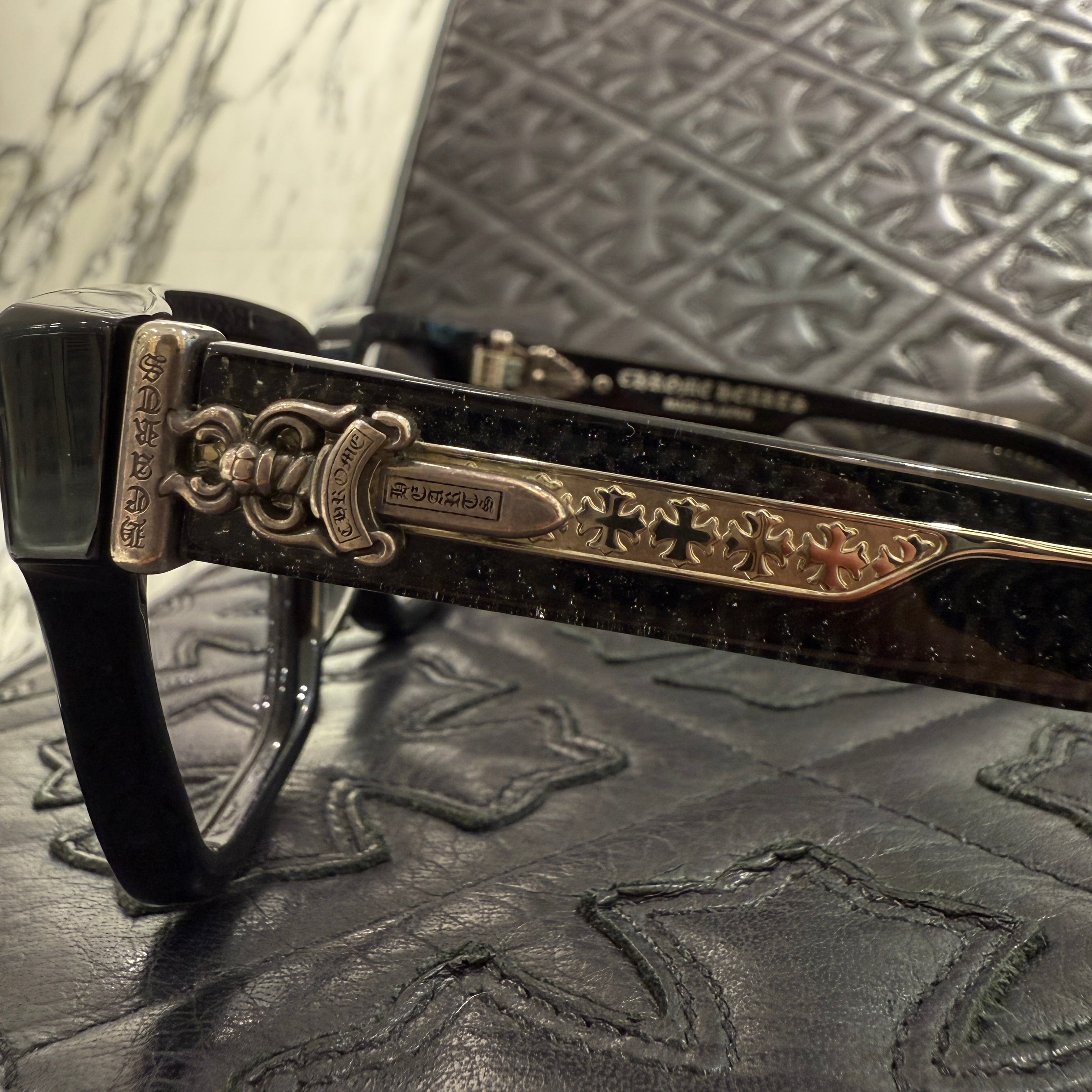 CHROME HEARTS BOX OFFICER Sunglasses Size 56口19-144 クロムハーツ ボックスオフィサー サングラス サイズ56口19-144