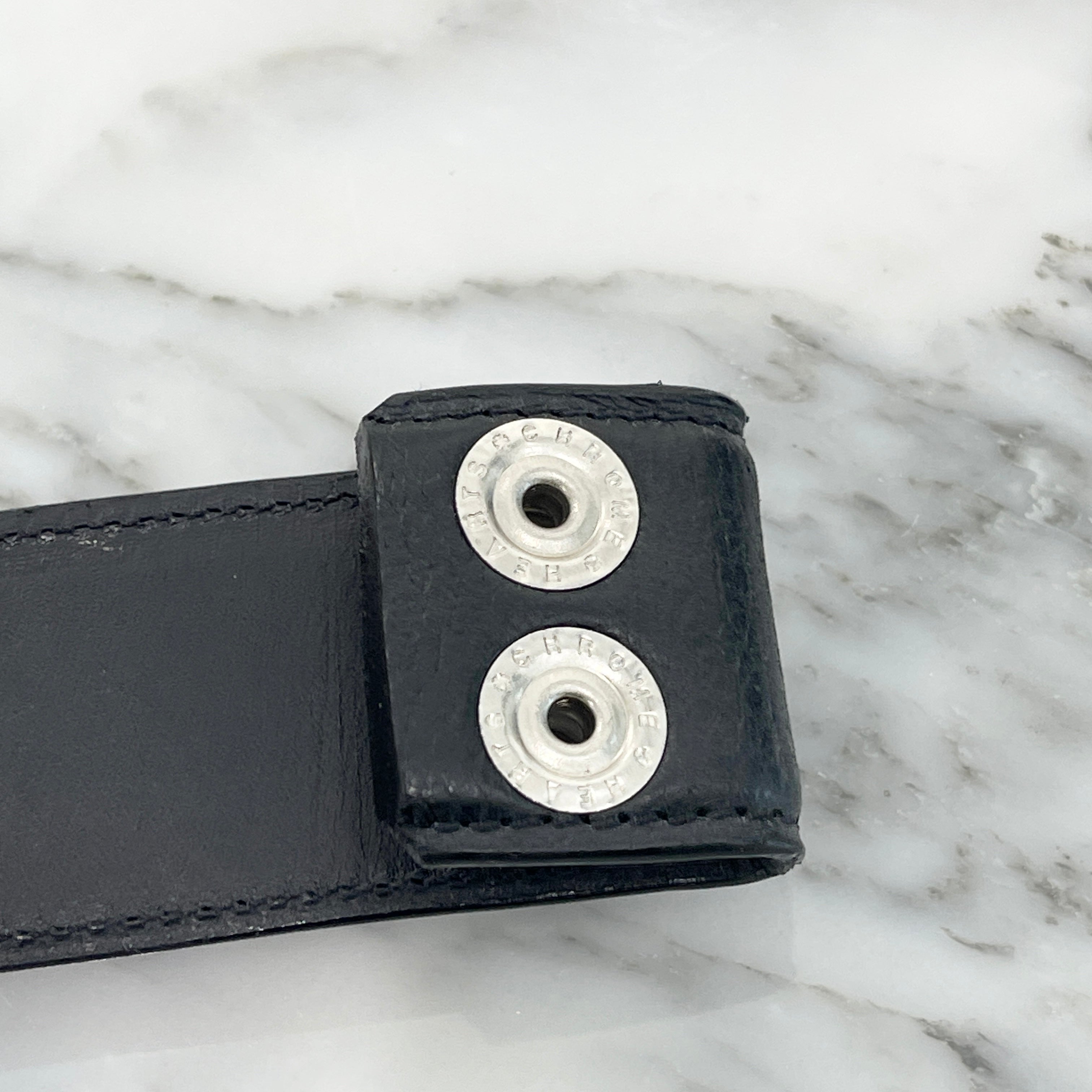 CHROME HEARTS 1.5 STRAP Cemetery Cross Leather Patch Belt Size 36 クロムハーツ 1.5ストラップ セメタリークロス レザーパッチ ベルト サイズ36