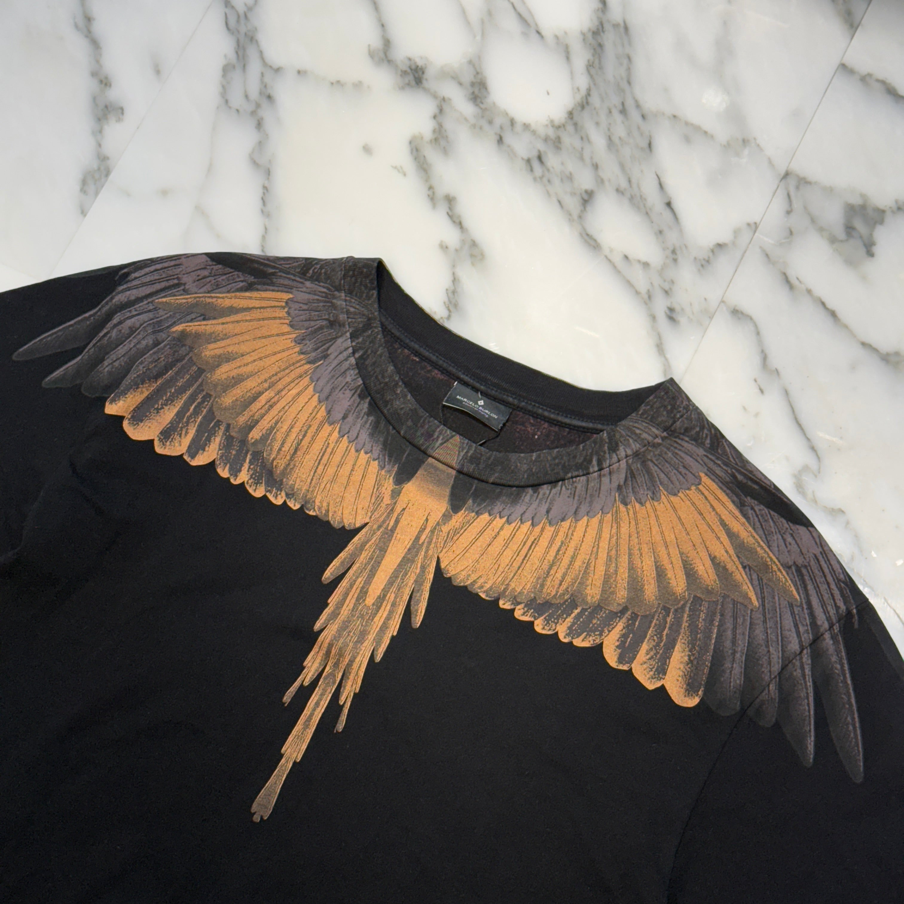 MARCELO BURLON County Of MilanI Double Wing Round Short Sleeve Tee Size S マルセロバーロン ダブルウイング ラウンド ショートスリーブ Tシャツ サイズS