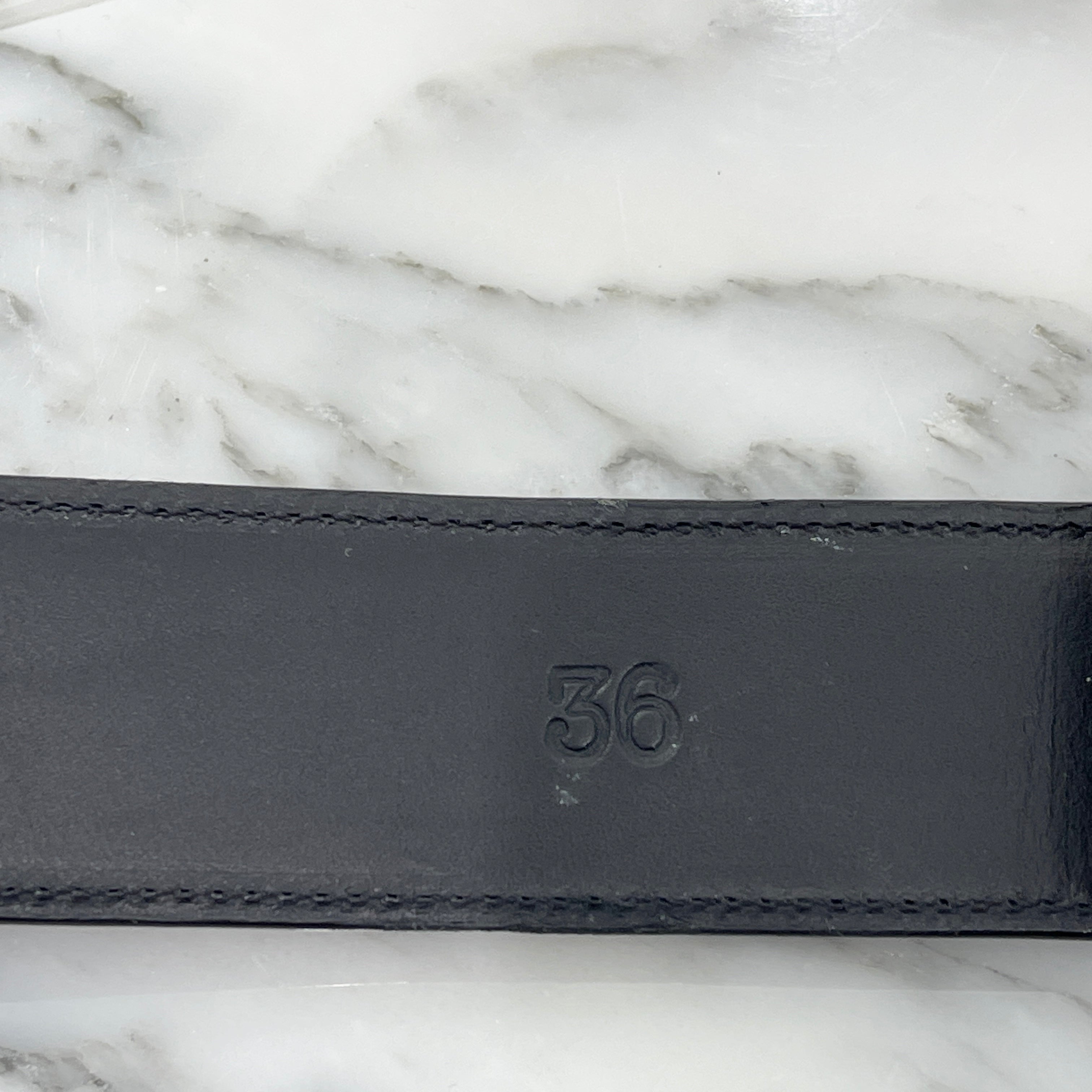 CHROME HEARTS 1.5 STRAP Cemetery Cross Leather Patch Belt Size 36 クロムハーツ 1.5ストラップ セメタリークロス レザーパッチ ベルト サイズ36