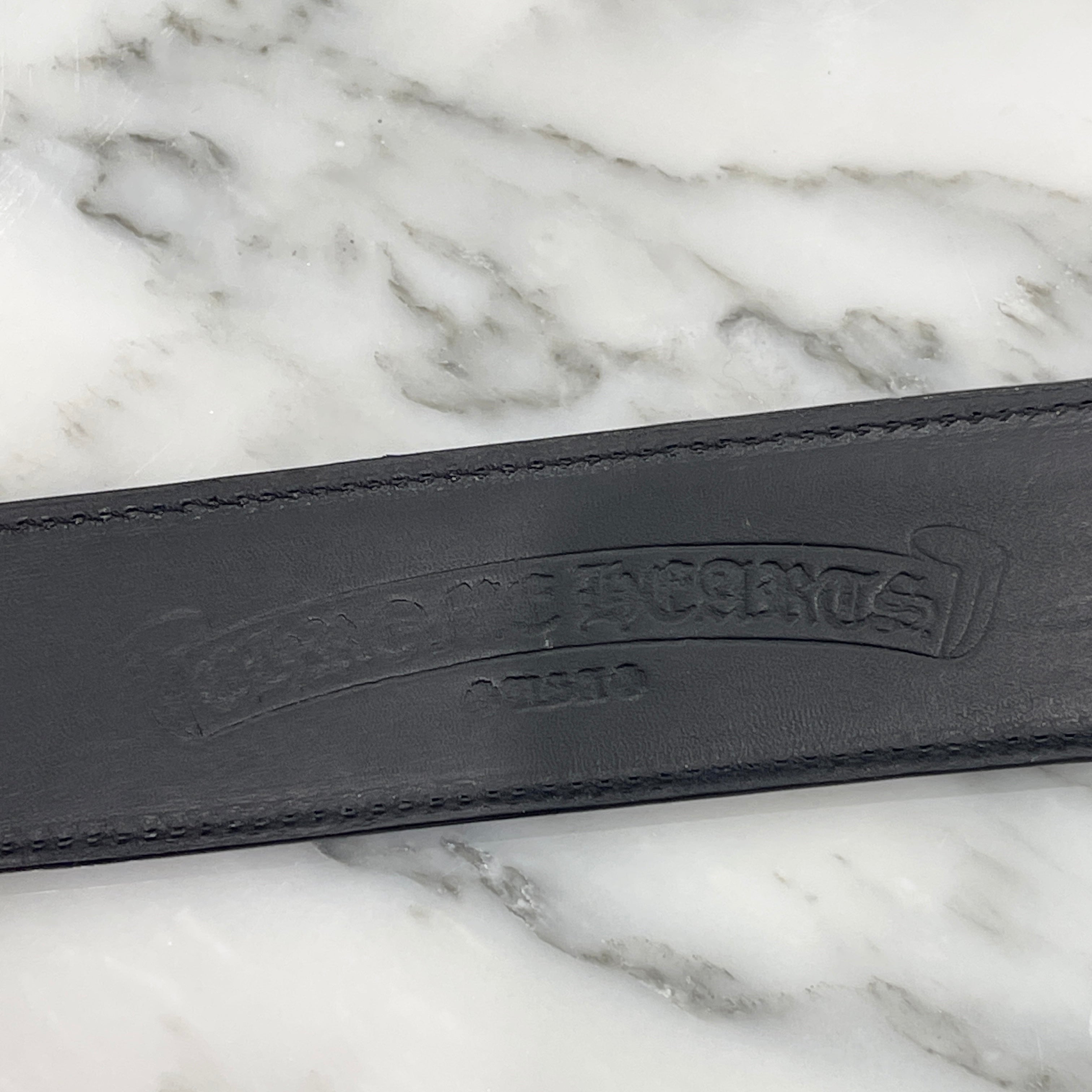 CHROME HEARTS 1.5 STRAP Cemetery Cross Leather Patch Belt Size 36 クロムハーツ 1.5ストラップ セメタリークロス レザーパッチ ベルト サイズ36