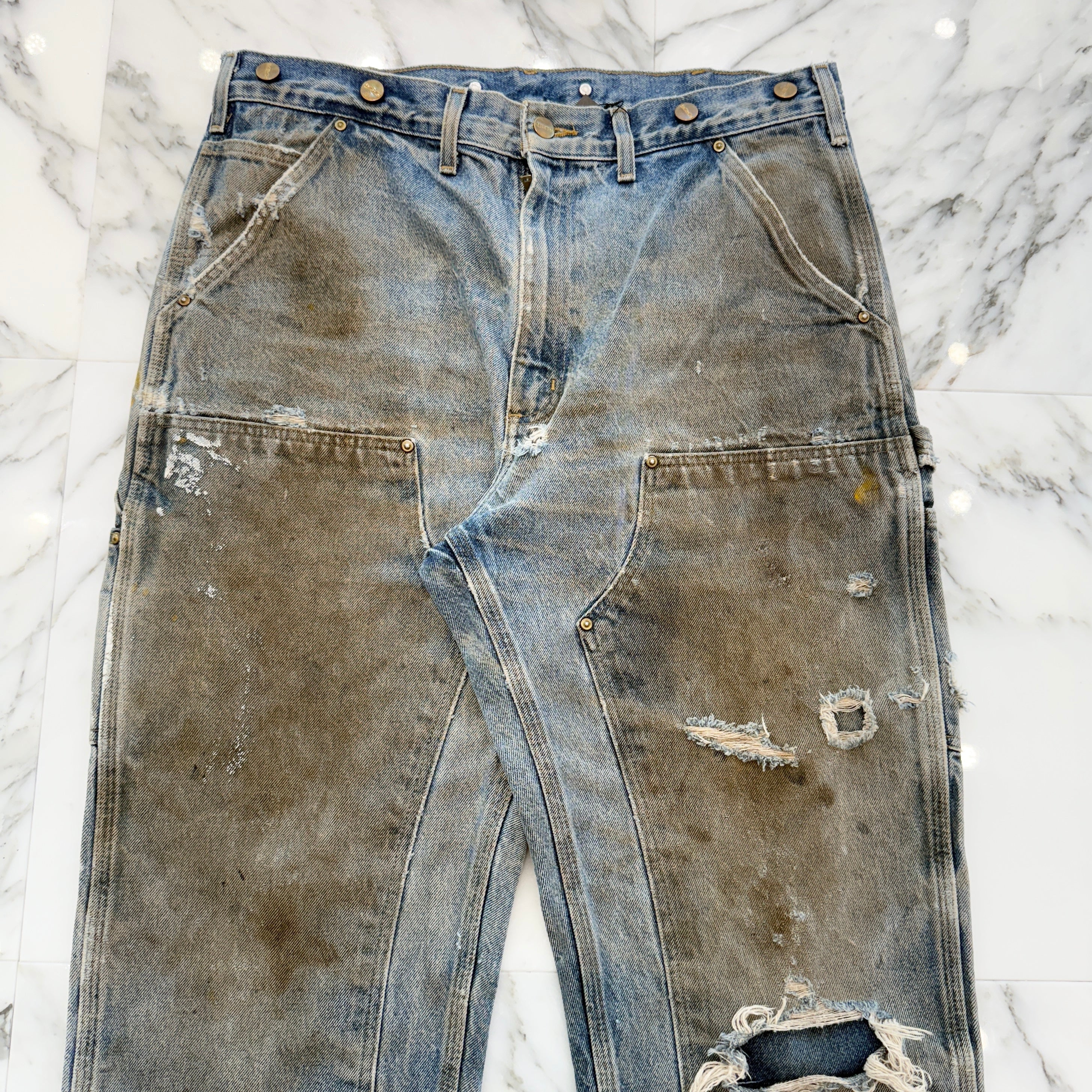 Carhartt Damage Design Double Knee Work Denim Pants Size 36×32 カーハート ダメージデザイン ダブルニー ワークデニムパンツ サイズ36×32