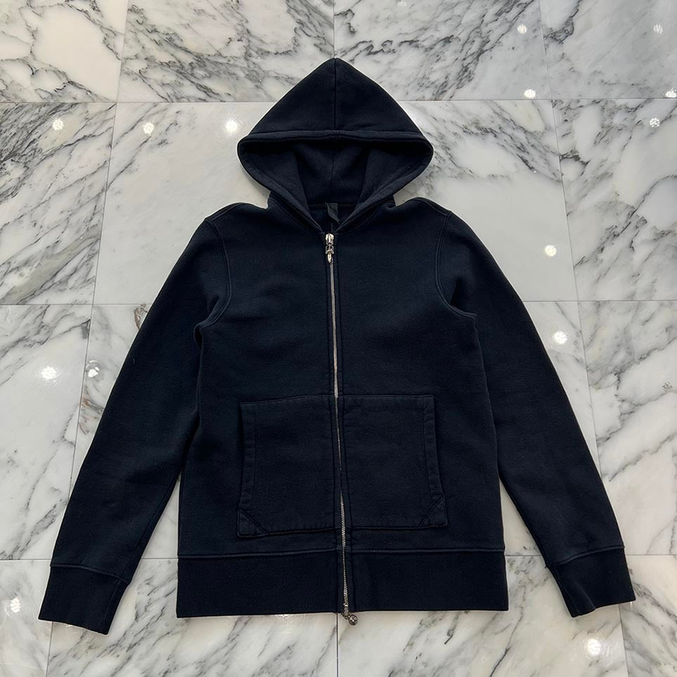CHROME HEARTS Y NOT Leather Horseshoe Patch Zip Up Hoodie Size M 