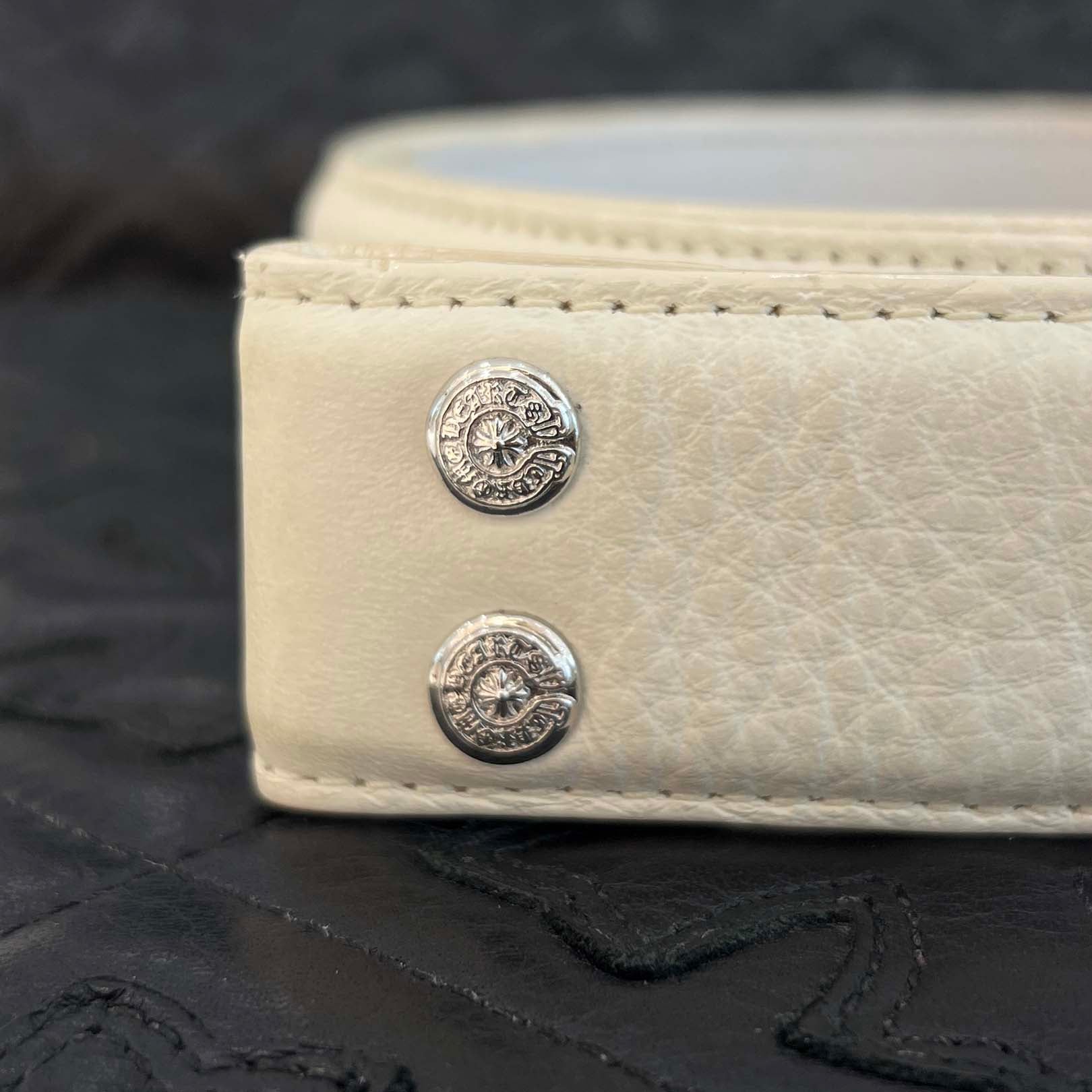 CHROME HEARTS 1.5 STRAP Horseshoe Rivet Leather Belt Size 32 クロムハーツ 1.5ストラップ ホースシューリベット レザーベルト サイズ32