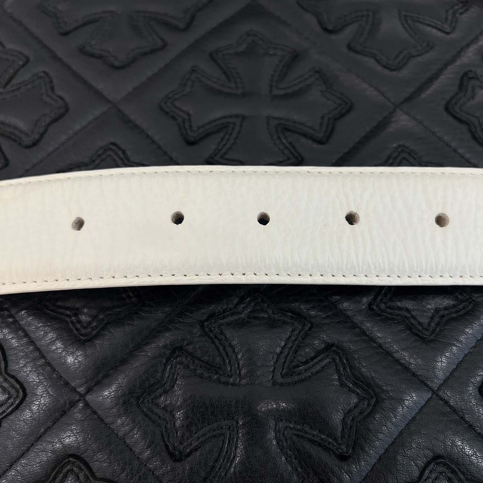 CHROME HEARTS 1.5 STRAP Horseshoe Rivet Leather Belt Size 32 クロムハーツ 1.5ストラップ ホースシューリベット レザーベルト サイズ32