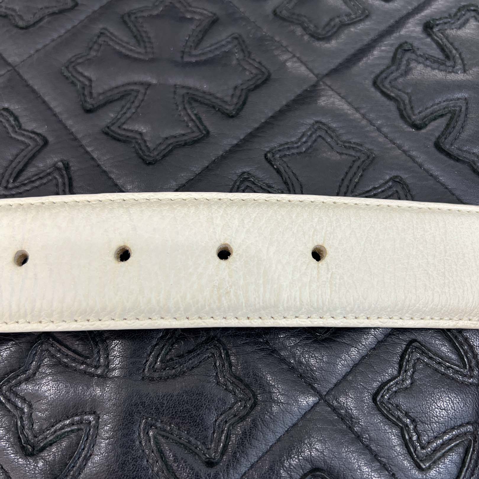 CHROME HEARTS 1.5 STRAP Horseshoe Rivet Leather Belt Size 32 クロムハーツ 1.5ストラップ ホースシューリベット レザーベルト サイズ32