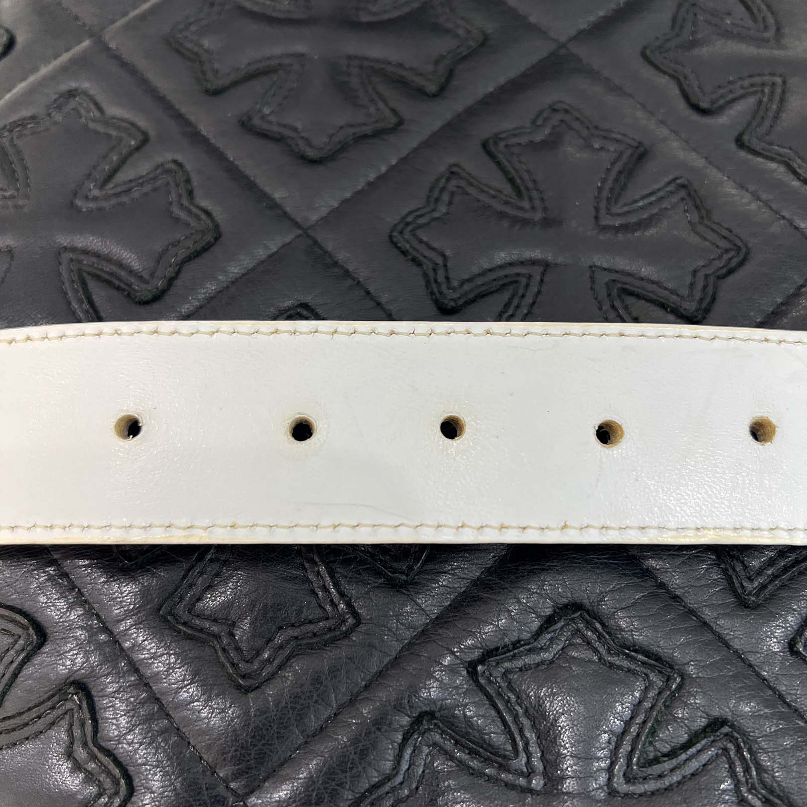 CHROME HEARTS 1.5 STRAP Horseshoe Rivet Leather Belt Size 32 クロムハーツ 1.5ストラップ ホースシューリベット レザーベルト サイズ32