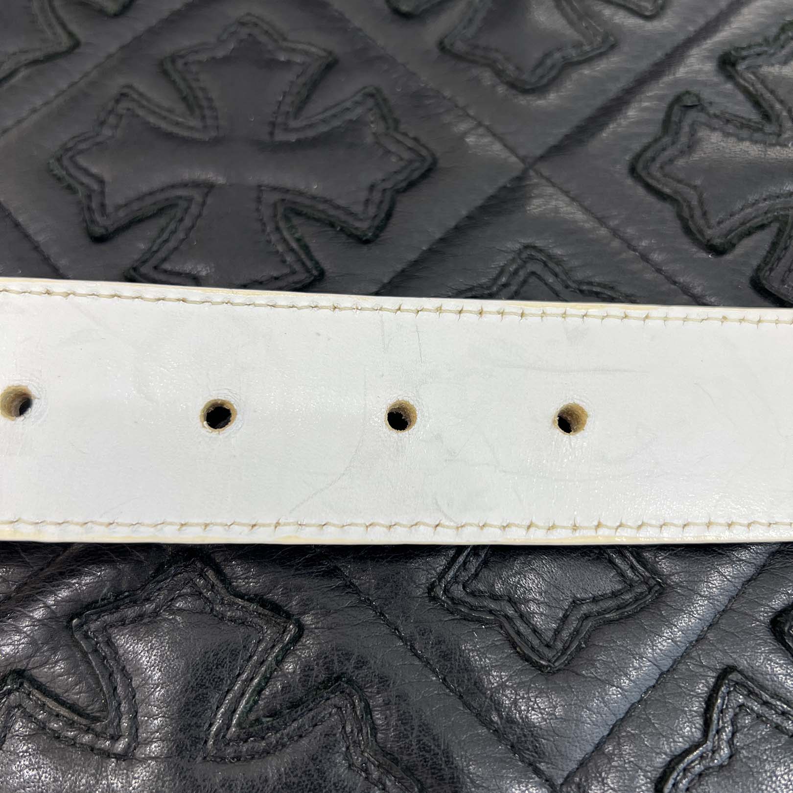 CHROME HEARTS 1.5 STRAP Horseshoe Rivet Leather Belt Size 32 クロムハーツ 1.5ストラップ ホースシューリベット レザーベルト サイズ32