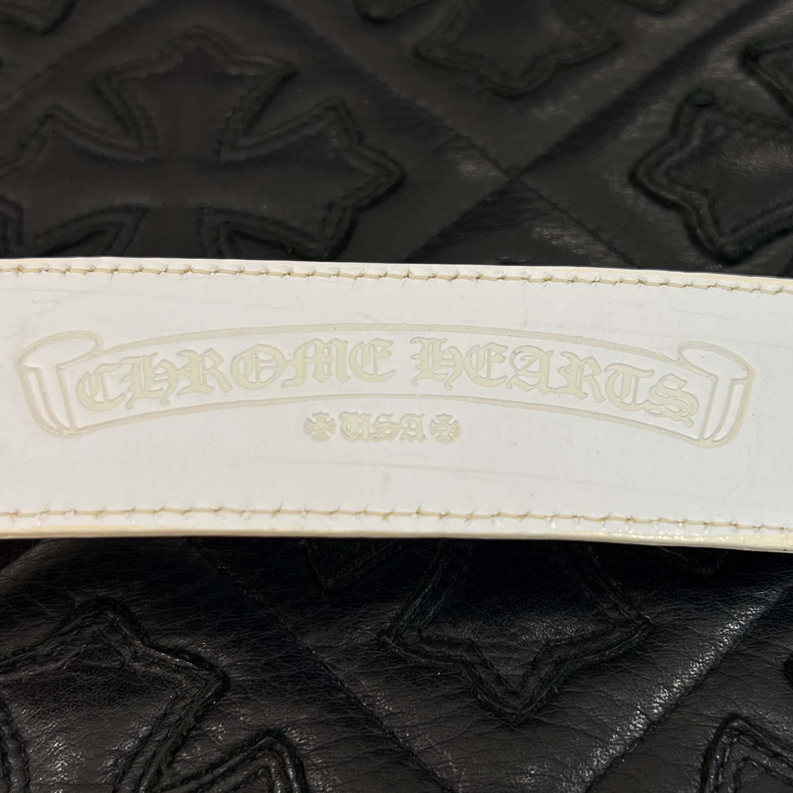 CHROME HEARTS 1.5 STRAP Horseshoe Rivet Leather Belt Size 32 クロムハーツ 1.5ストラップ ホースシューリベット レザーベルト サイズ32