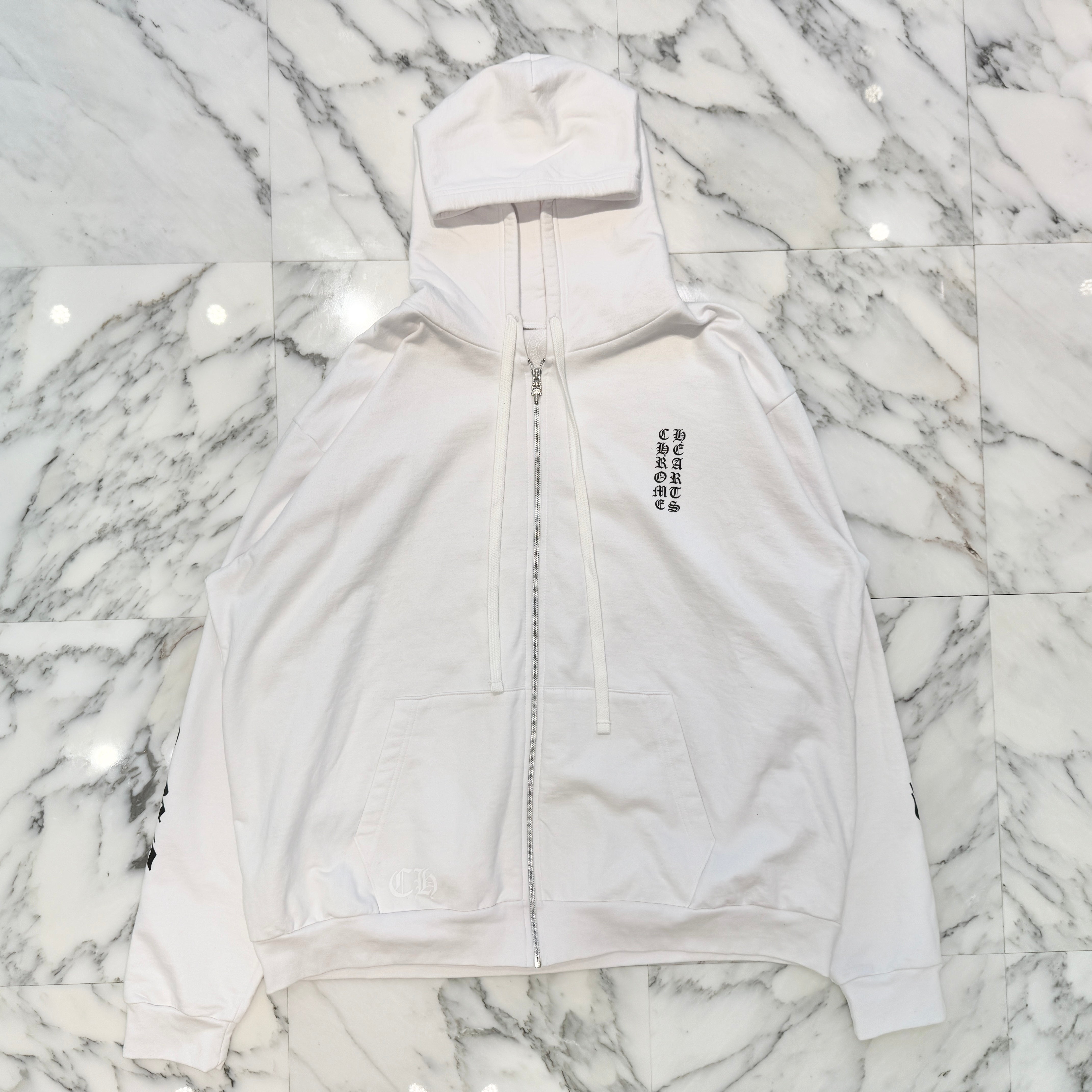 CHROME HEARTS Vertical Arm Logo Zip Up Hoodie Size XXL クロムハーツ バーティカルアームロゴ ジップアップフーディーサイズXXL