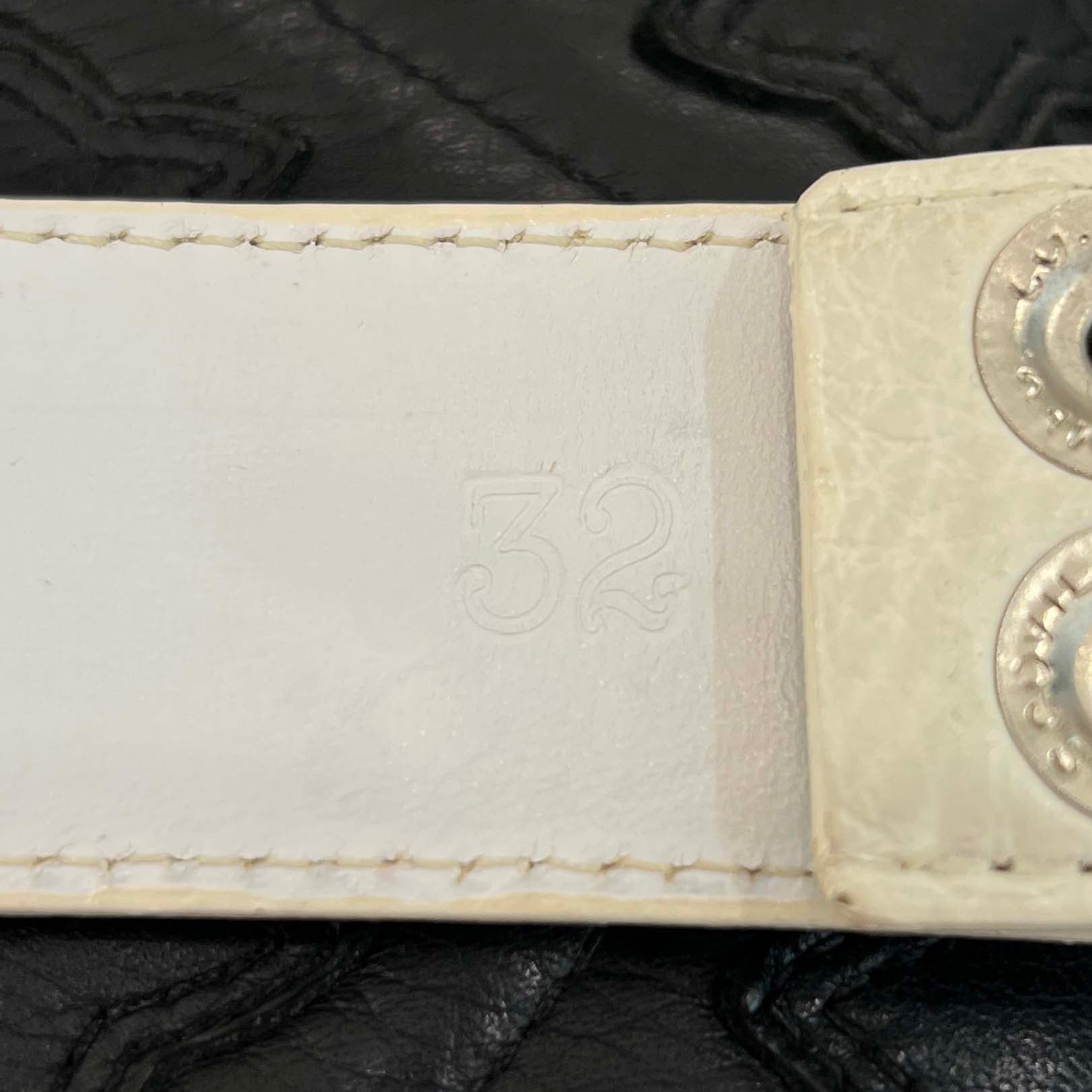 CHROME HEARTS 1.5 STRAP Horseshoe Rivet Leather Belt Size 32 クロムハーツ 1.5ストラップ ホースシューリベット レザーベルト サイズ32