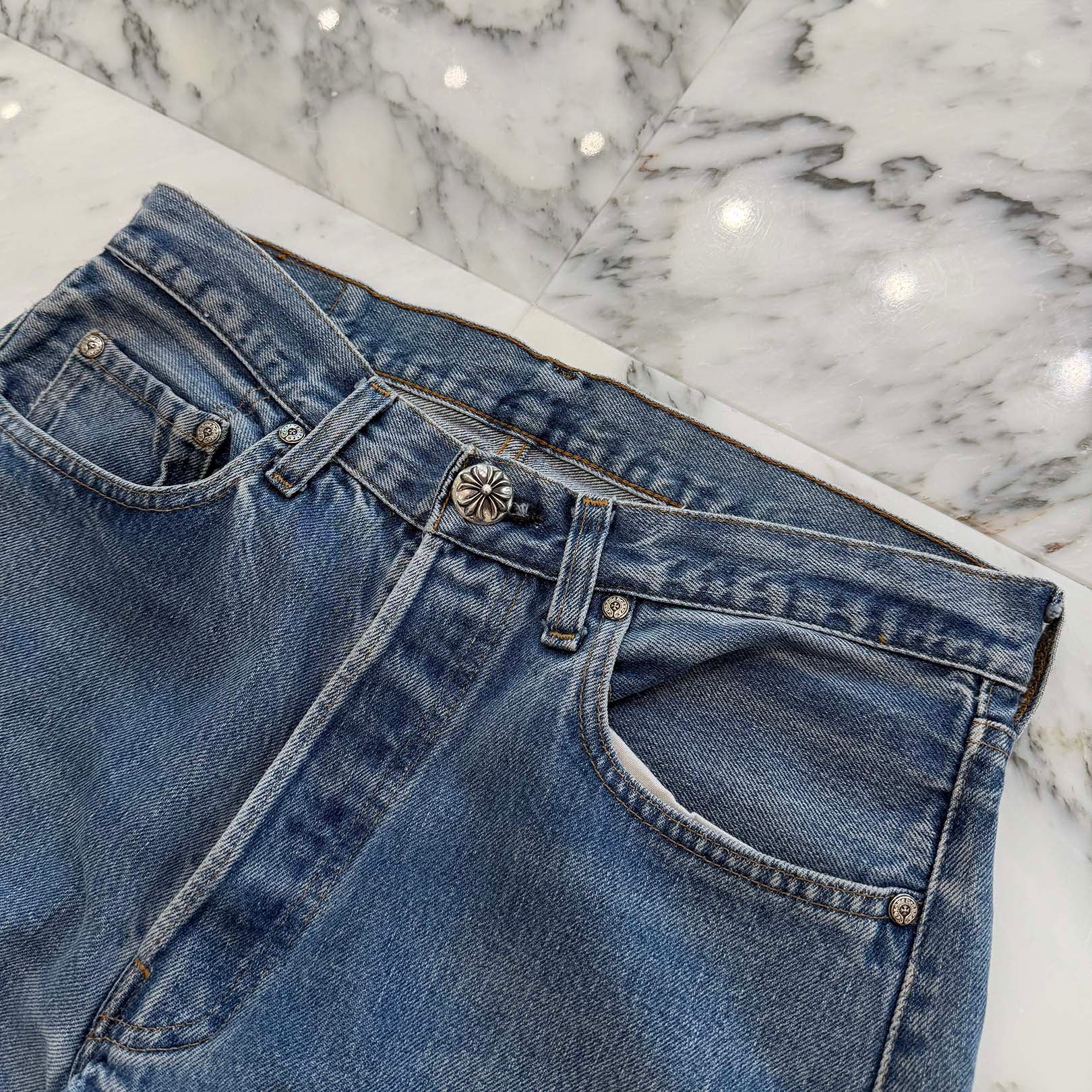 CHROME HEARTS × Levi's 501 VNTG Cross Ball Button Denim Pants Size 31 クロムハーツ × リーバイス 501 ヴィンテージ クロスボールボタン デニムパンツ サイズ31