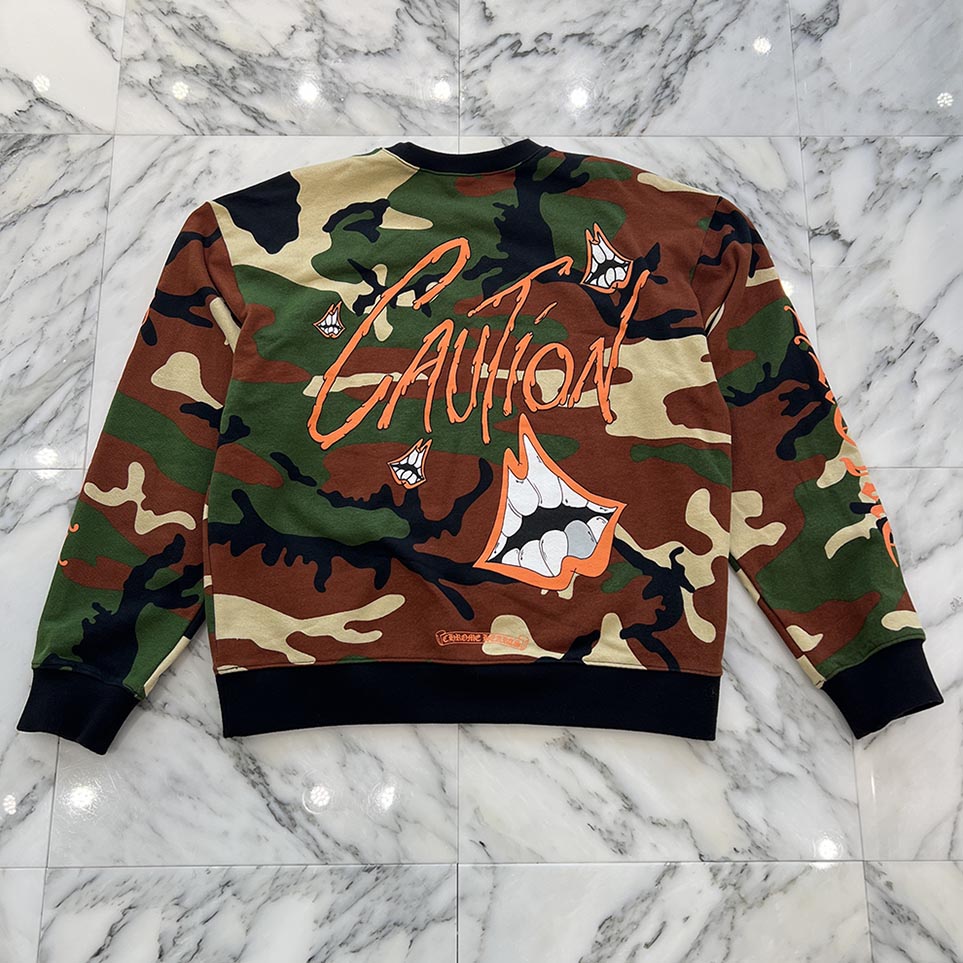 CHROME HEARTS × MATTY BOY 2022SS PPO CAUTION SWTSHRT Size L クロムハーツ × マッティボーイ コーション クルー ネック スウェット トレーナー サイズL