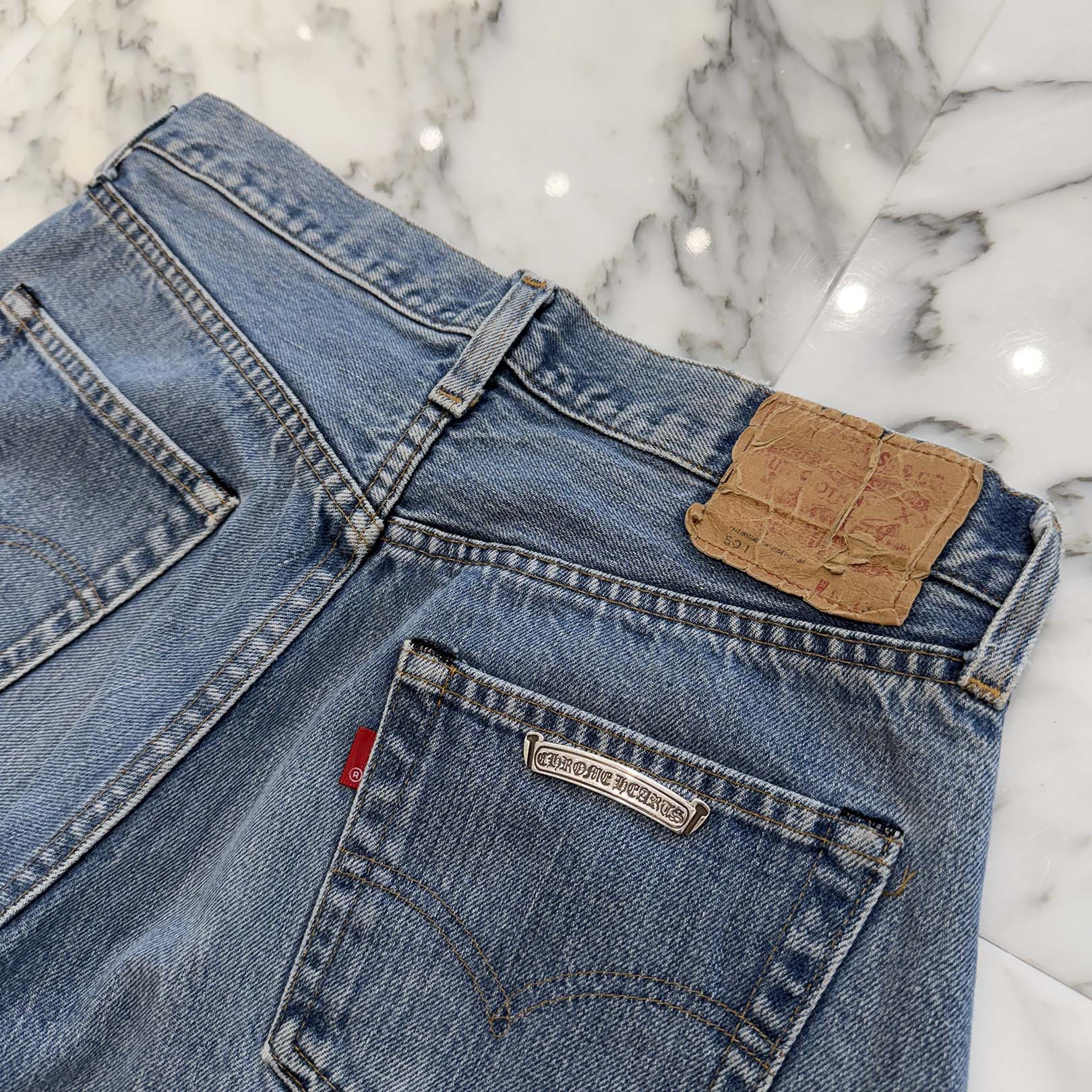 CHROME HEARTS × Levi's 501 VNTG Cross Ball Button Denim Pants Size 31 クロムハーツ × リーバイス 501 ヴィンテージ クロスボールボタン デニムパンツ サイズ31