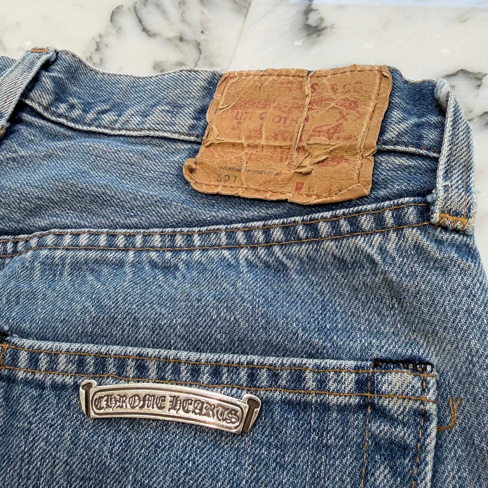 CHROME HEARTS × Levi's 501 VNTG Cross Ball Button Denim Pants Size 31 クロムハーツ × リーバイス 501 ヴィンテージ クロスボールボタン デニムパンツ サイズ31