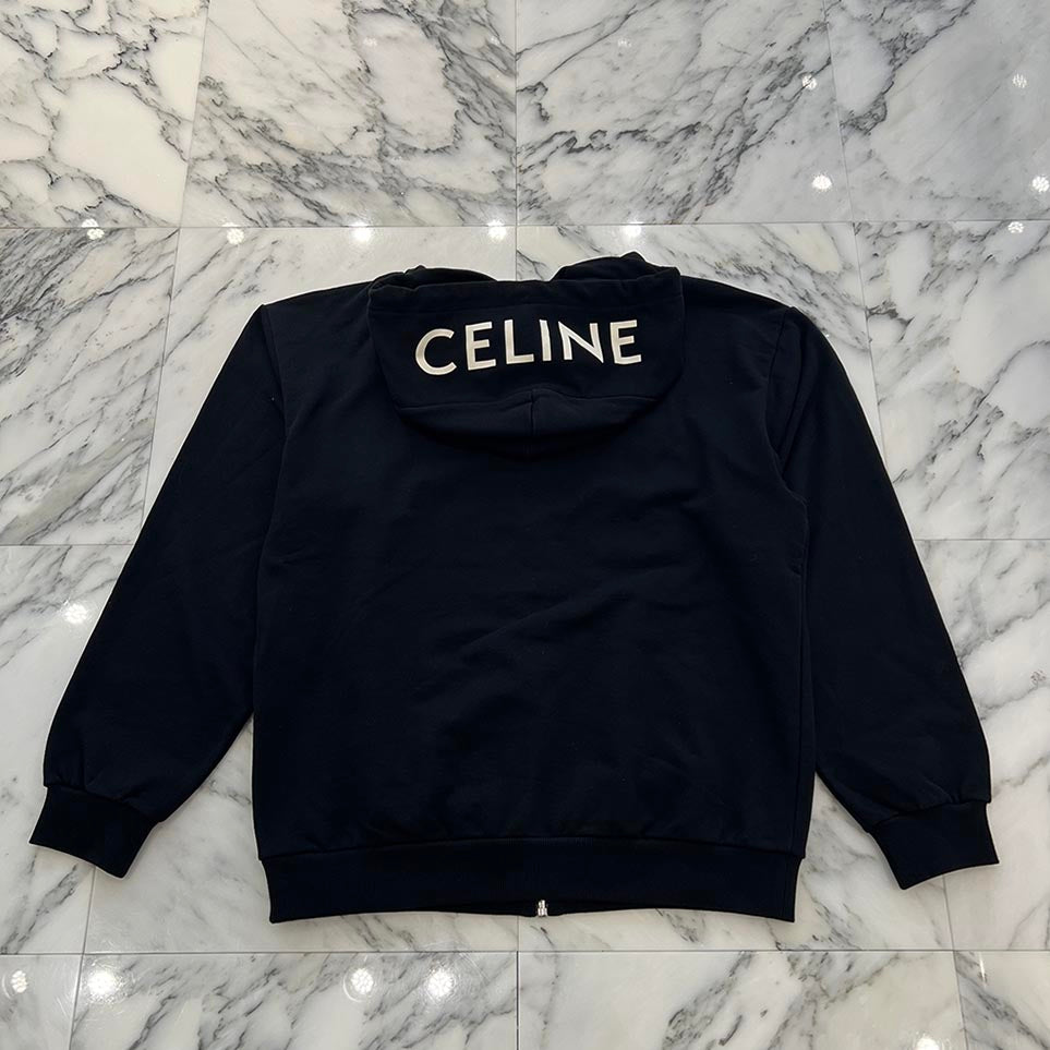 CELINE 2021SS Hooded Logo Zip Up Cotton Hoodie 2Y497052H Size XL セリーヌ フーデッドロゴ ジップアップ フーディ サイズXL