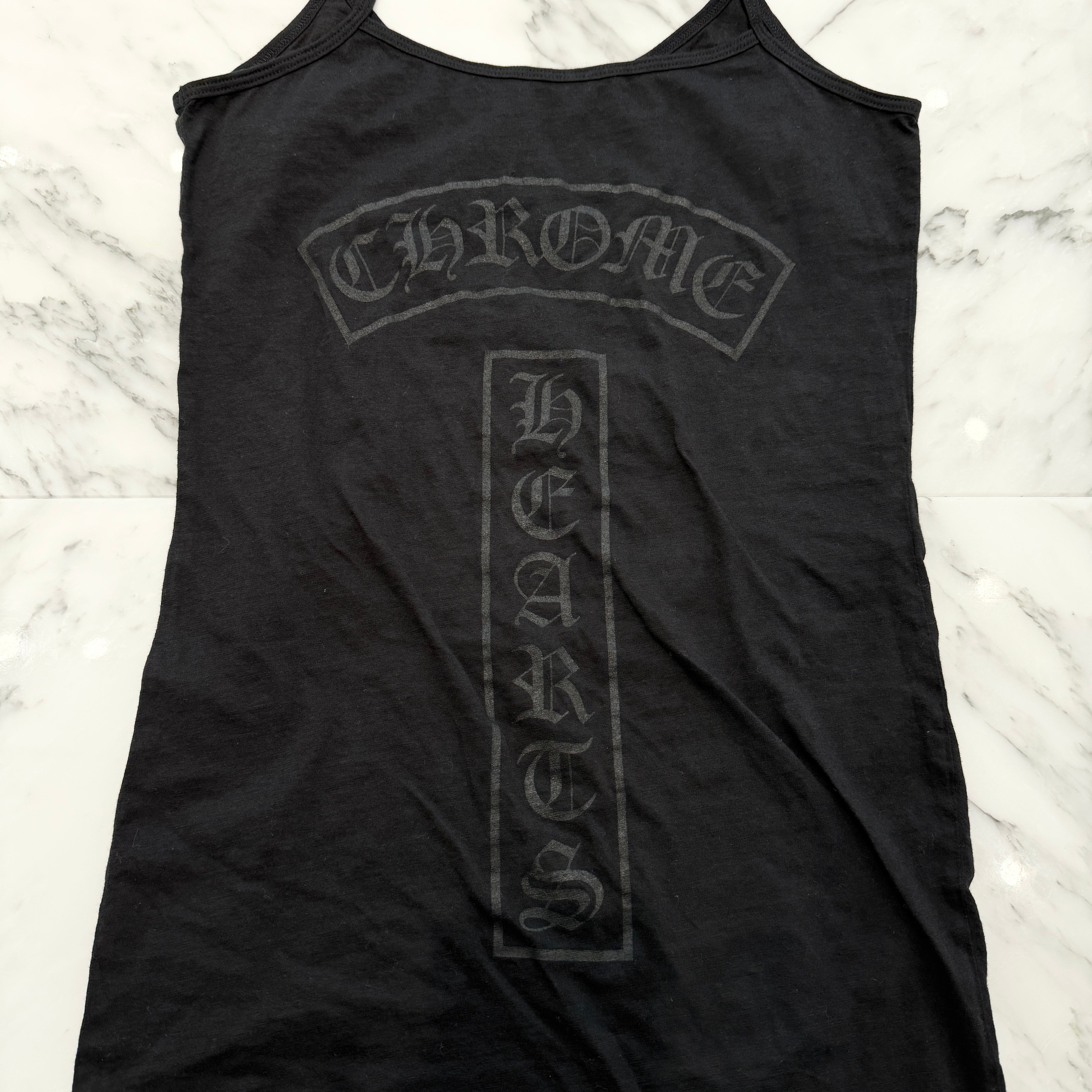 CHROME HEARTS Vertical Logo Print Camisole Size S クロムハーツ ヴァーティカルロゴ プリント キャミソール サイズS