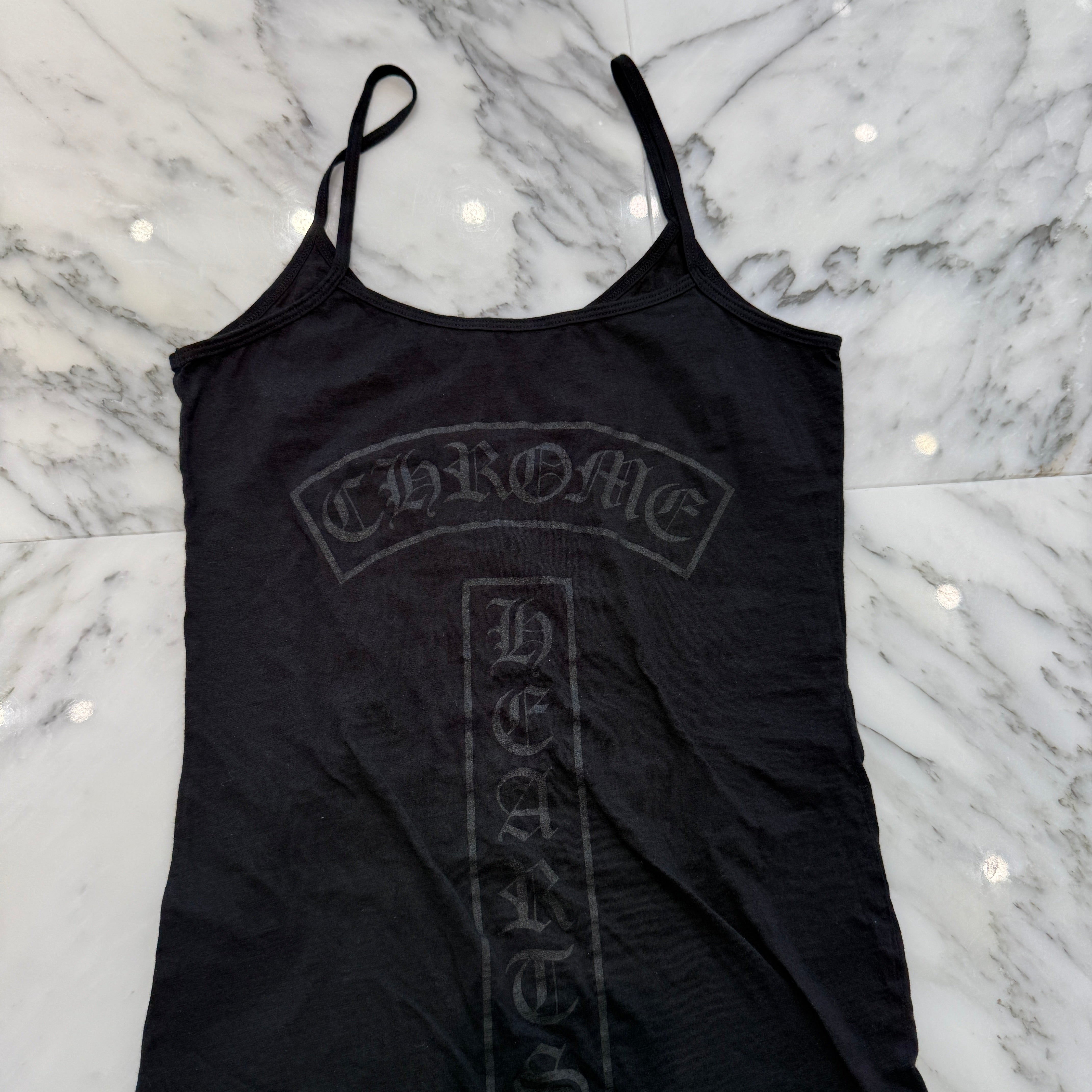 CHROME HEARTS Vertical Logo Print Camisole Size S クロムハーツ ヴァーティカルロゴ プリント キャミソール サイズS