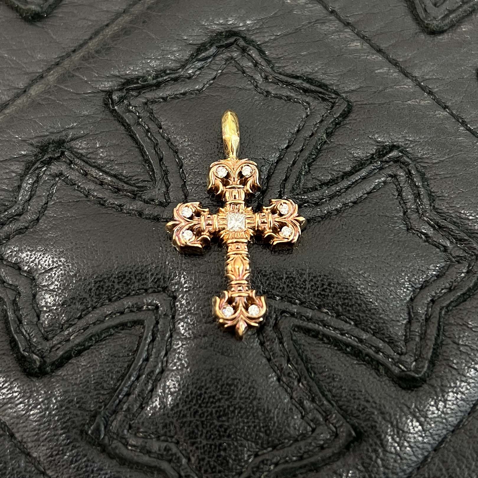 CHROME HEARTS 22K Tiny Filigree Cross Pave Diamond Pendent Top クロムハーツ 22K タイニー フィリグリークロス パヴェダイヤモンド ペンダント トップ