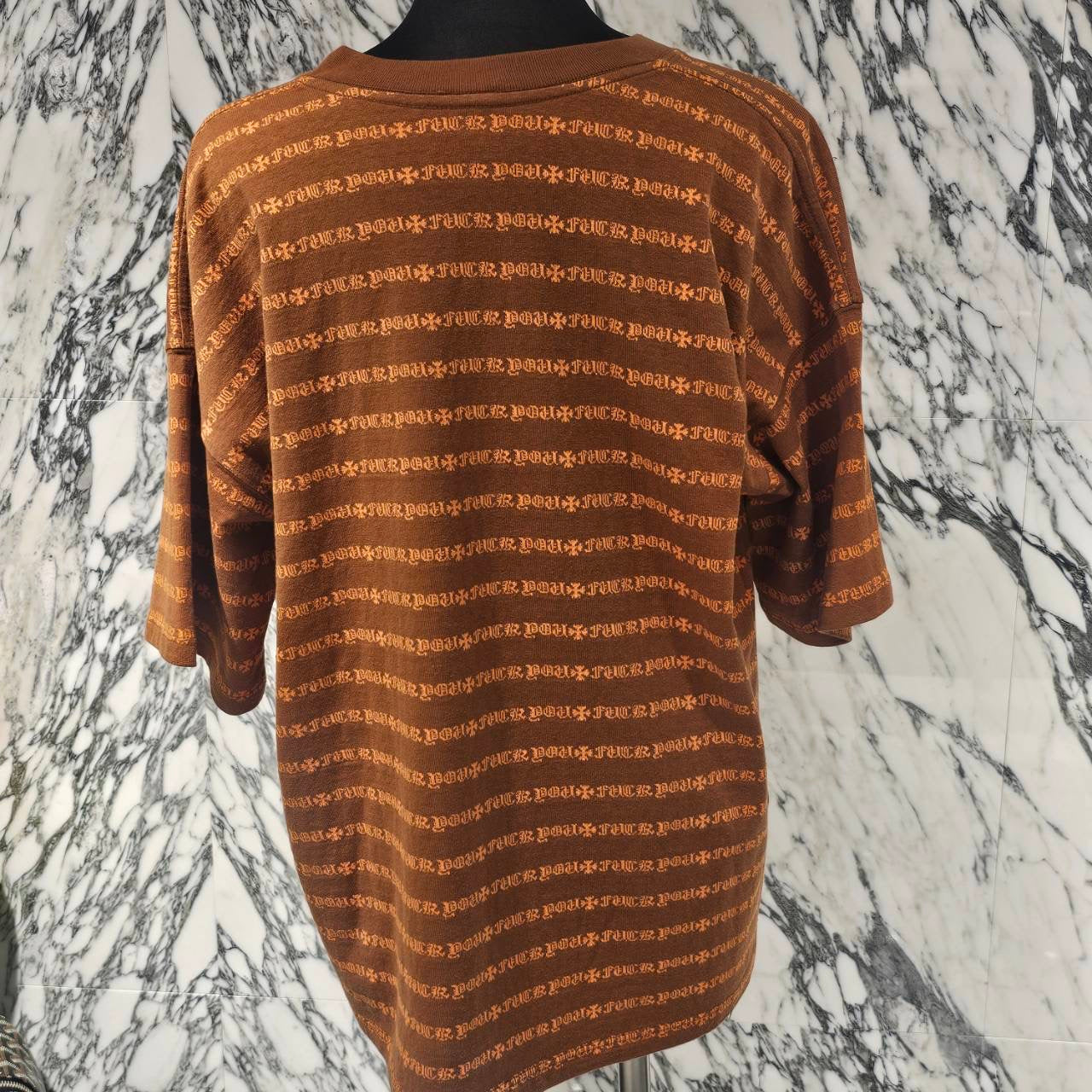 CHROME HEARTS × MATTY BOY Y NOT Chomper Embroidery Stripe Polo Tee Size M クロムハーツ × マッティボーイ チョンパー刺繍 ストライプ ポロシャツ サイズM