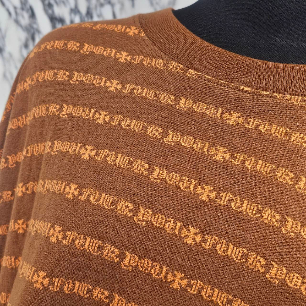 CHROME HEARTS × MATTY BOY Y NOT Chomper Embroidery Stripe Polo Tee Size M クロムハーツ × マッティボーイ チョンパー刺繍 ストライプ ポロシャツ サイズM