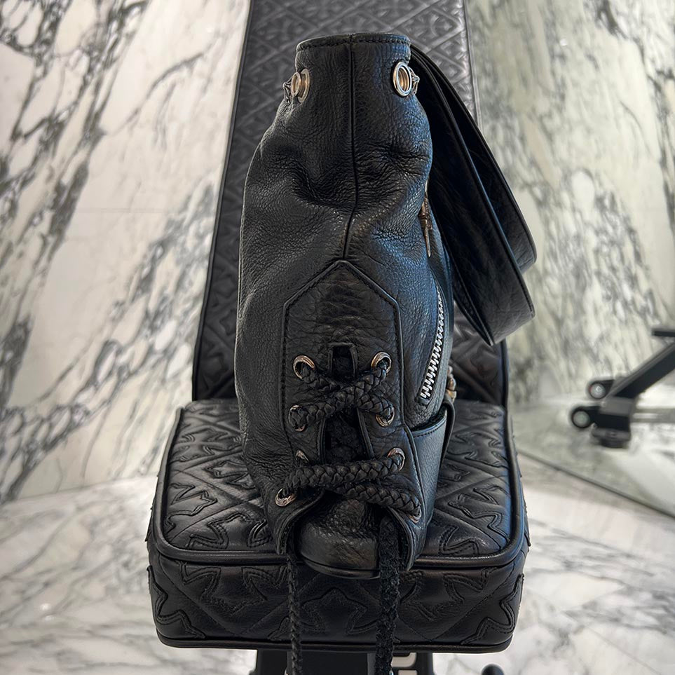 CHROME HEARTS JJ Dean Leather Riders Hand Bag Large クロムハーツ JJ ディーン レザー ライダース ハンドバッグ ラージ