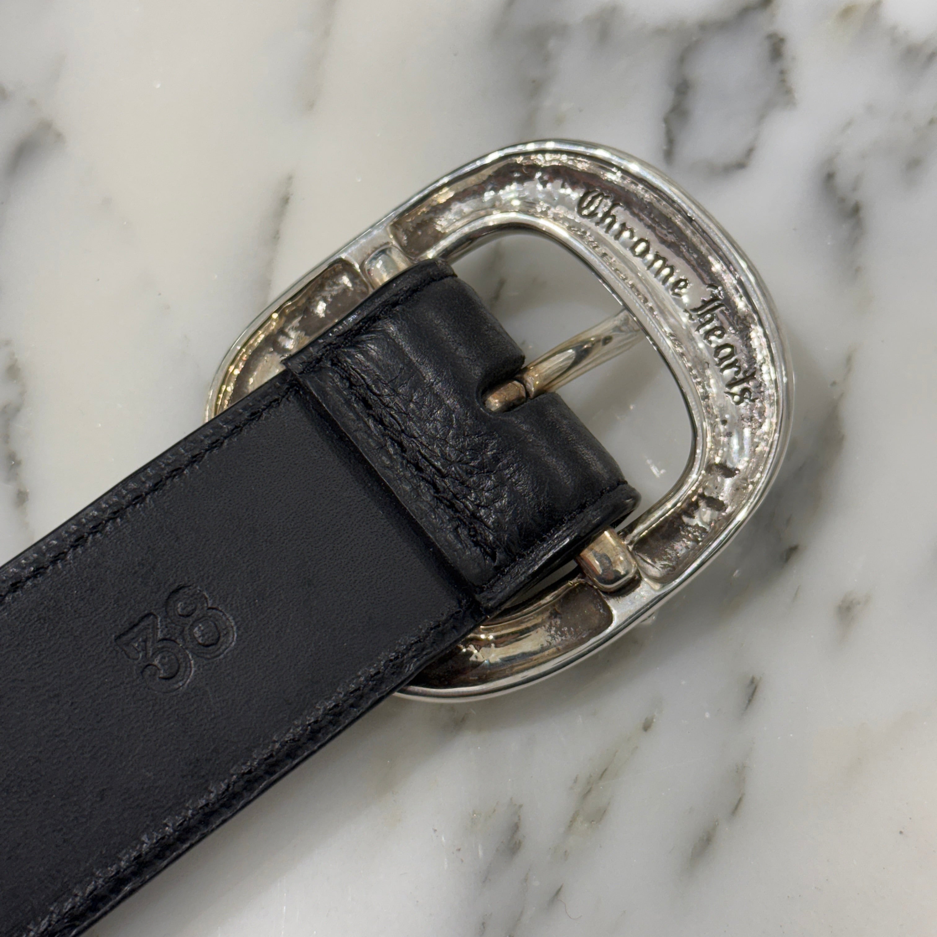 CHROME HEARTS Gunslinger Leather Belt Size 38 クロムハーツ ガンスリンガーレザーベルト サイズ38