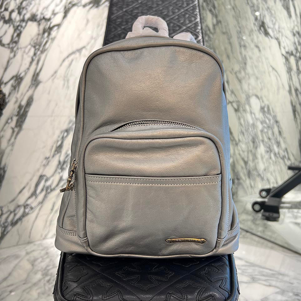 CHROME HEARTS 7TH GRADE Metallic Silver Leather Back Pack クロムハーツ セブンスグレード メタリックシルバー レザーバックパック
